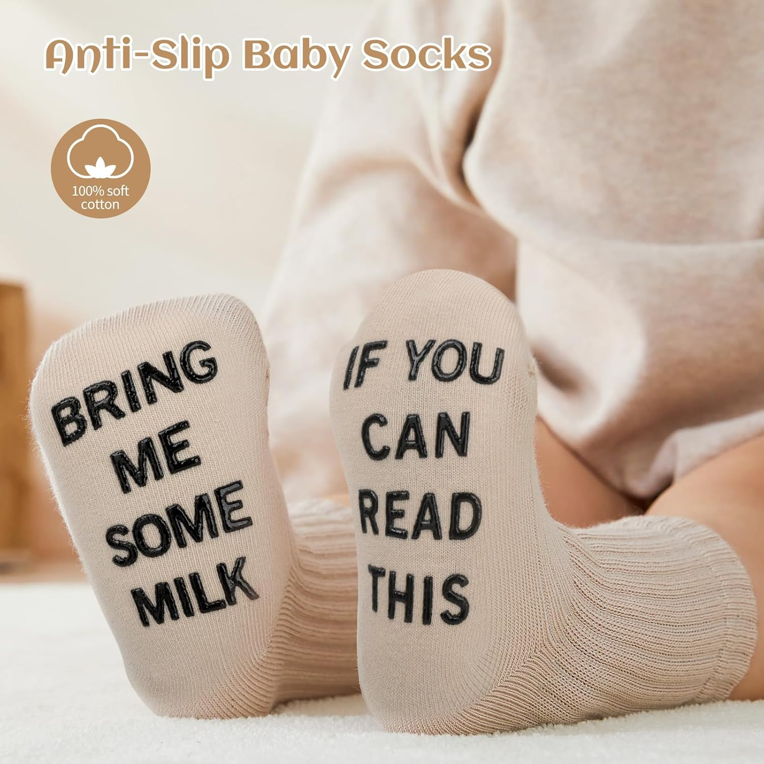 Omebel Baby Shower Gifts, 8PCS Newborn Baby Gifts for Girls Boys, Baby Lovey Blanket Wooden Rattle & Greeting Card with Baby Gift Basket image number 5