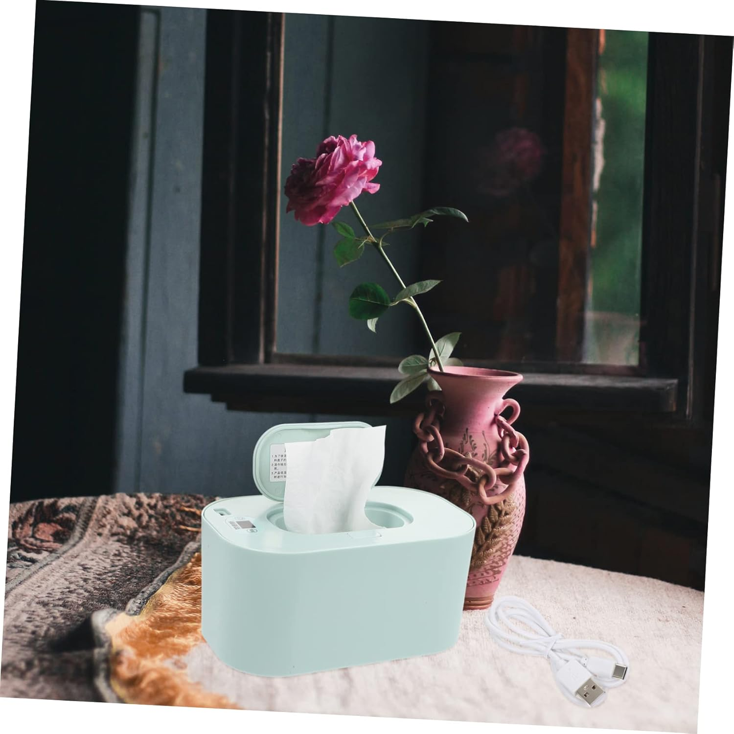 Zerodeko Usb Baby Wipes Warmer Portable Infant Wipe Heating Machine Blue Wet Tissue Warmer for Travel and Home Use image number 4