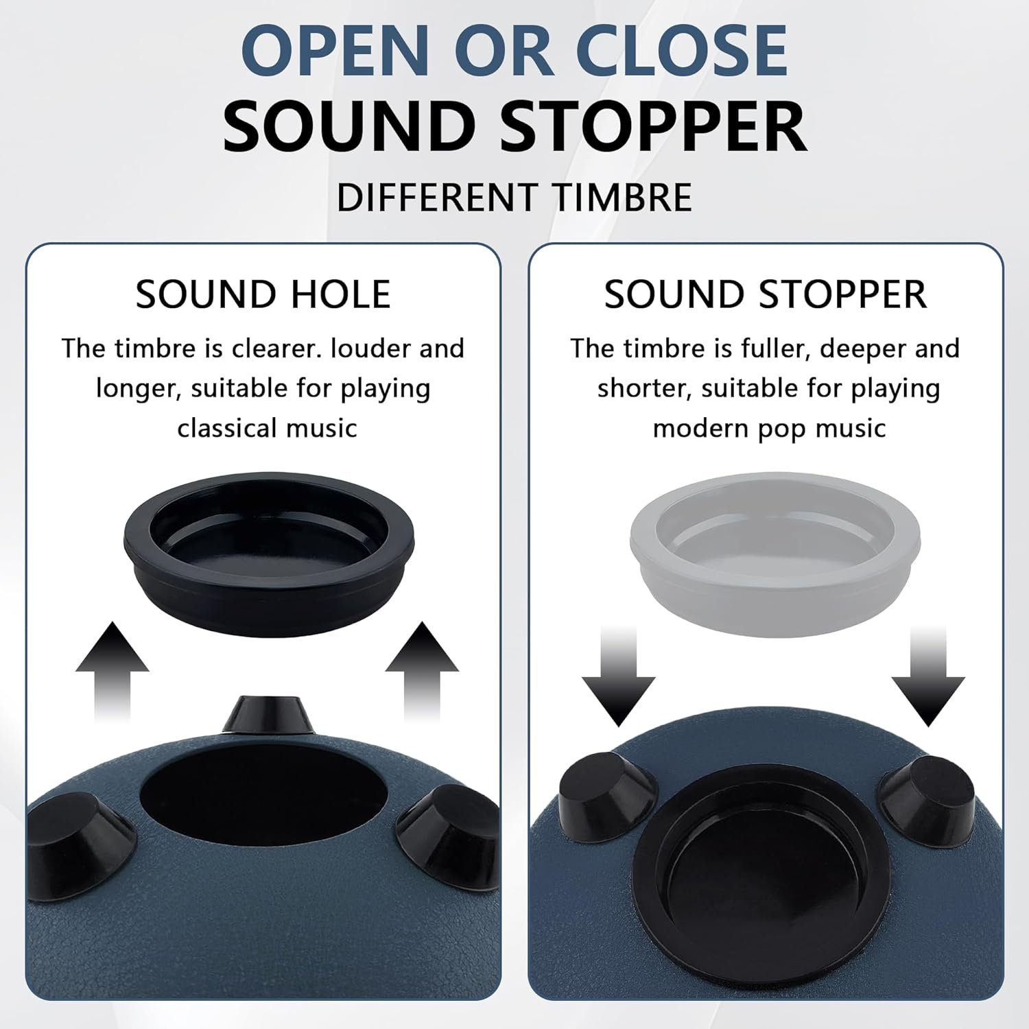 Oun Nana Rain Drum for outside When It Rains, 6 Inches 11 Notes Steel Tongue Drum with Drumsticks, Holder, Finger Paddle, Music Book, Travel Bag, Waterproof Echos Drum Rain Chimes for outside Garden - Black image number 5