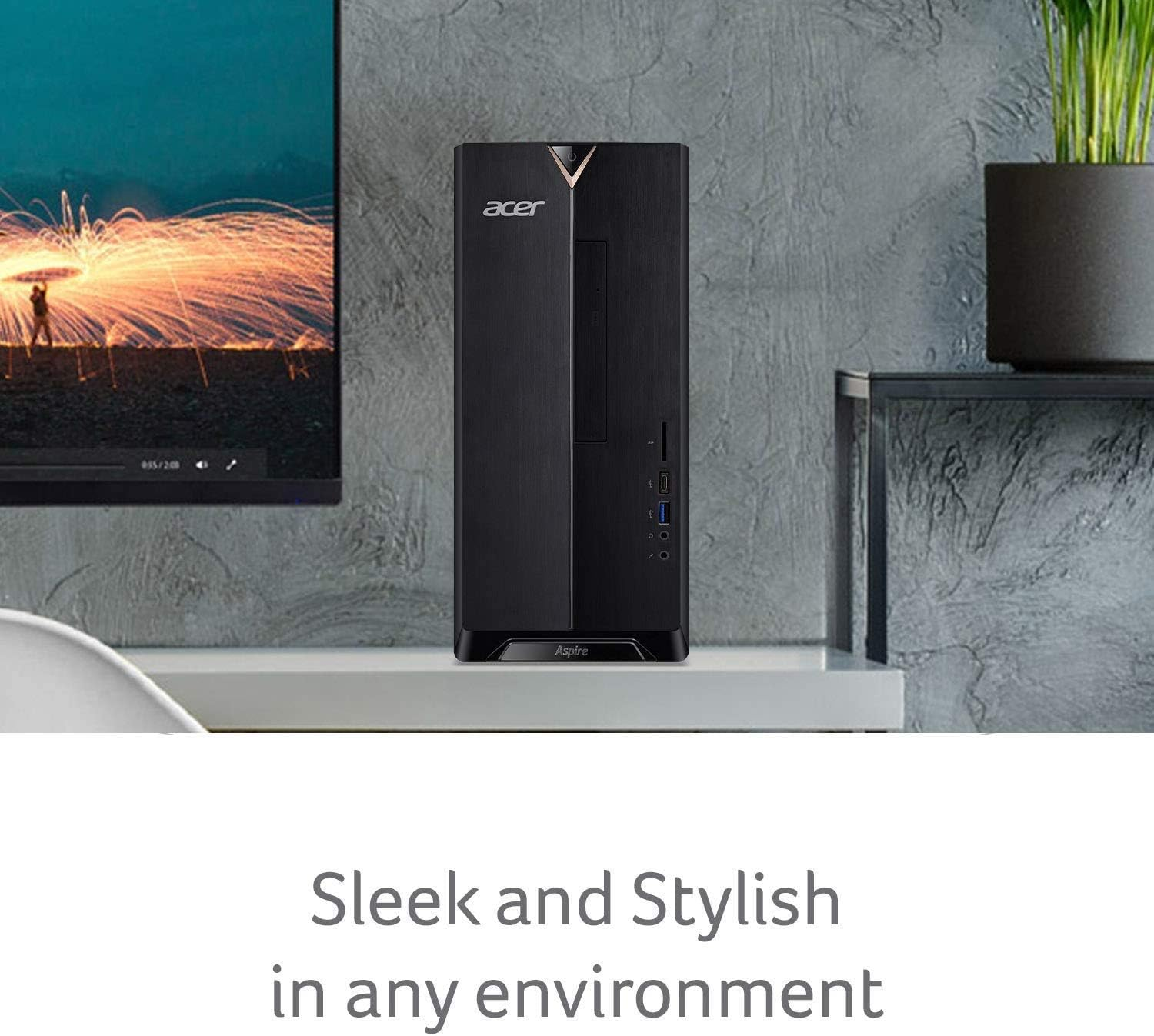 2022 Acer Aspire TC Desktop | Intel 6-Core I5-10400 Processor | 32GB DDR4 1TB Nvme SSD | Intel UHD Graphics | Wifi AX | BT | USB 3.2 | Type C | HDMI | RJ45 | DVD Writer | Windows 11 Home