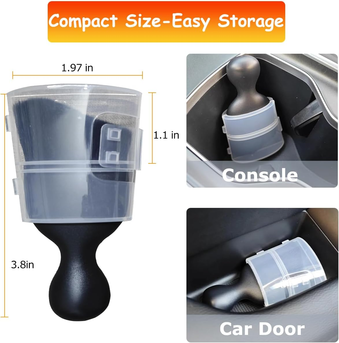 2PCS Automotive Interior Dusting Brush, Soft Bristles Car Duster Brush Interior, Car Detailing Brush Car Interior Cleaning Brush for Dashboard, Leather, Air Vents, Keyboard(Black with Cap) image number 2