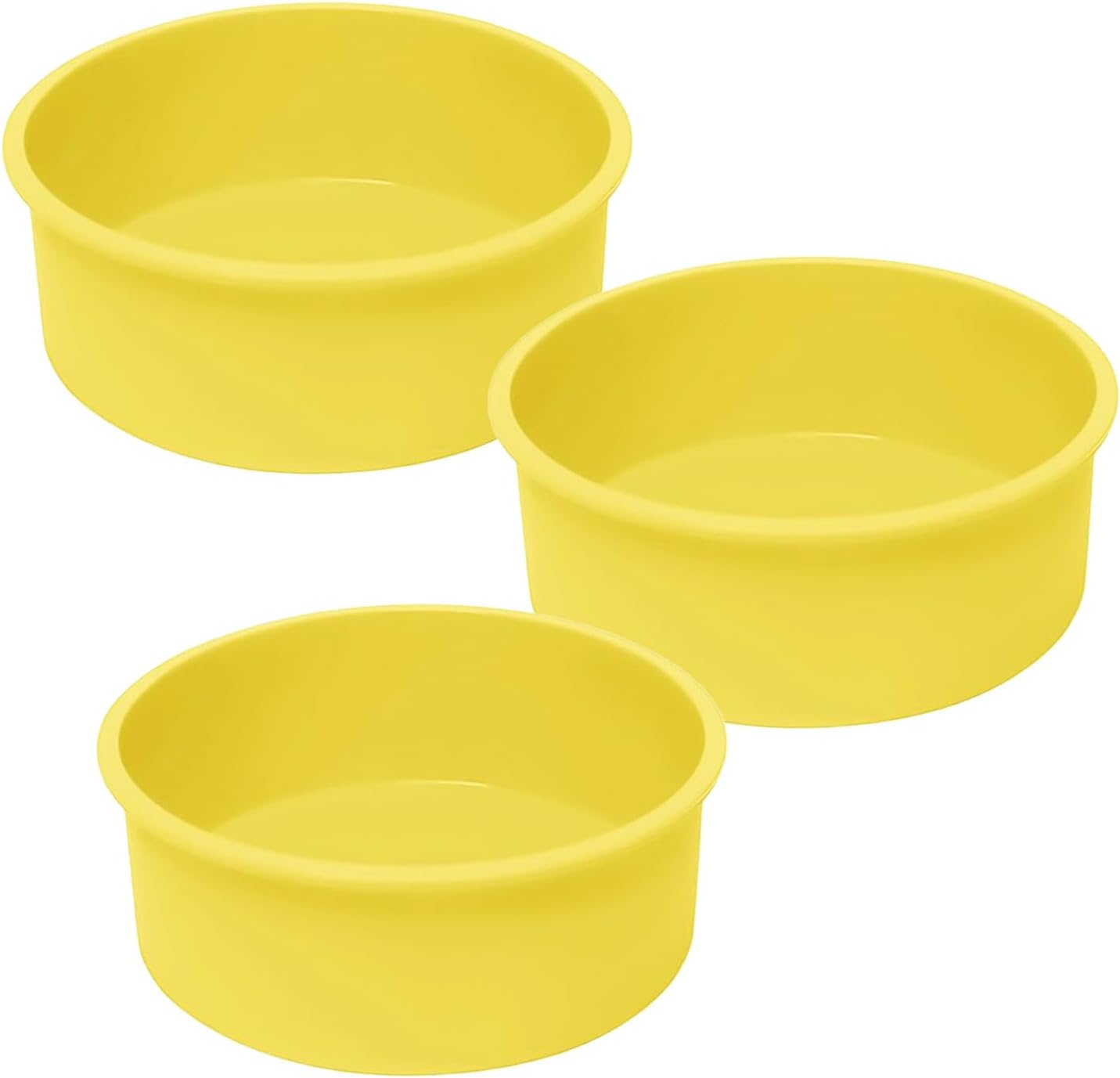 Silicone Moulds Cake Pan, Non-Stick Silicone Baking Moulds for Mini round Cakes, Cheesecake, Brownies, Desserts, Oven, Microwave & Dishwasher Safe (Yellow, 4Inch)