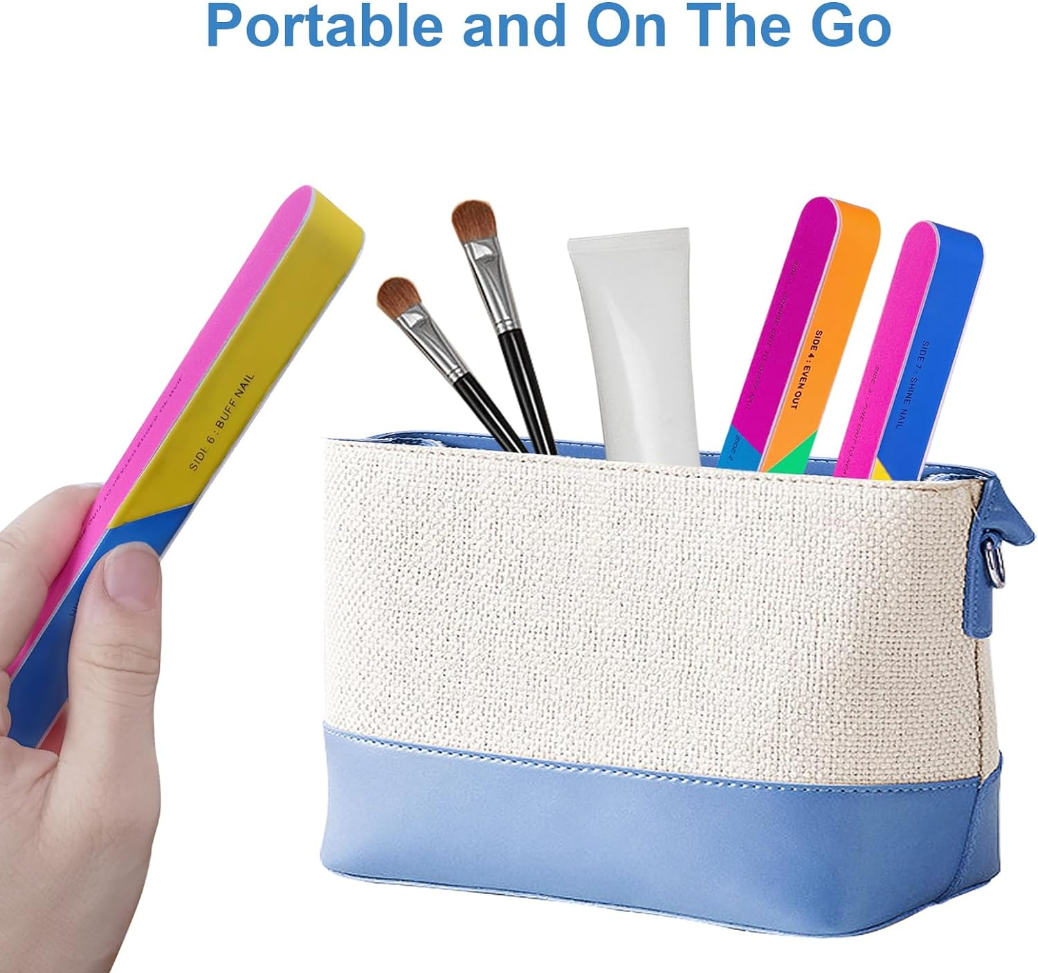 7 Way Nail Buffer (4 Pcs), Upgraded Buffing Block Seven Steps Polisher Fingernail Files Buffer 120/240/600/3000/6000 Grit for Shinning Nails image number 1