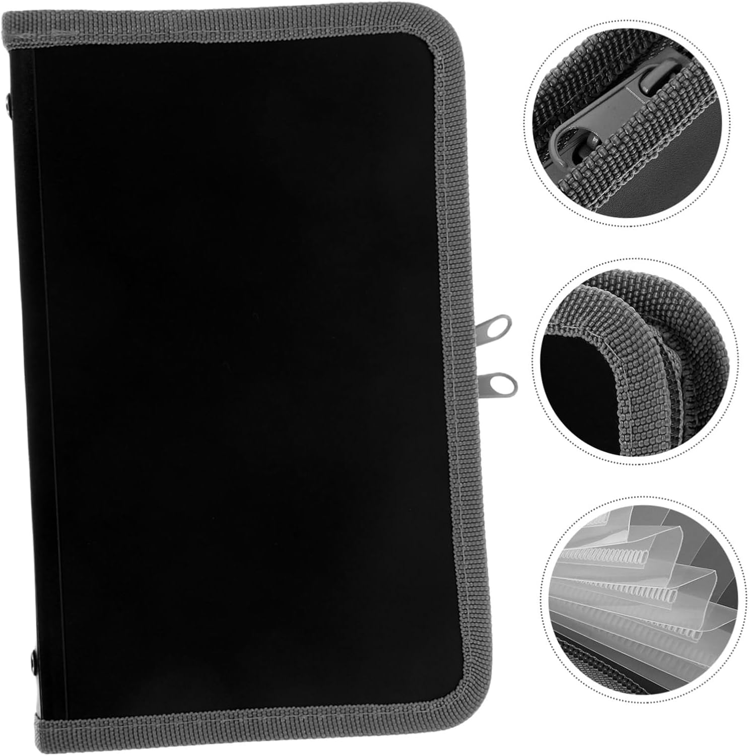 GARIOUANS A6 Small Accordion File Organizer Zipper, Portable Multi-Layer Receipt and Document Folder, Inner Pages Grey Edging, Business Travel Document Organizer image number 5