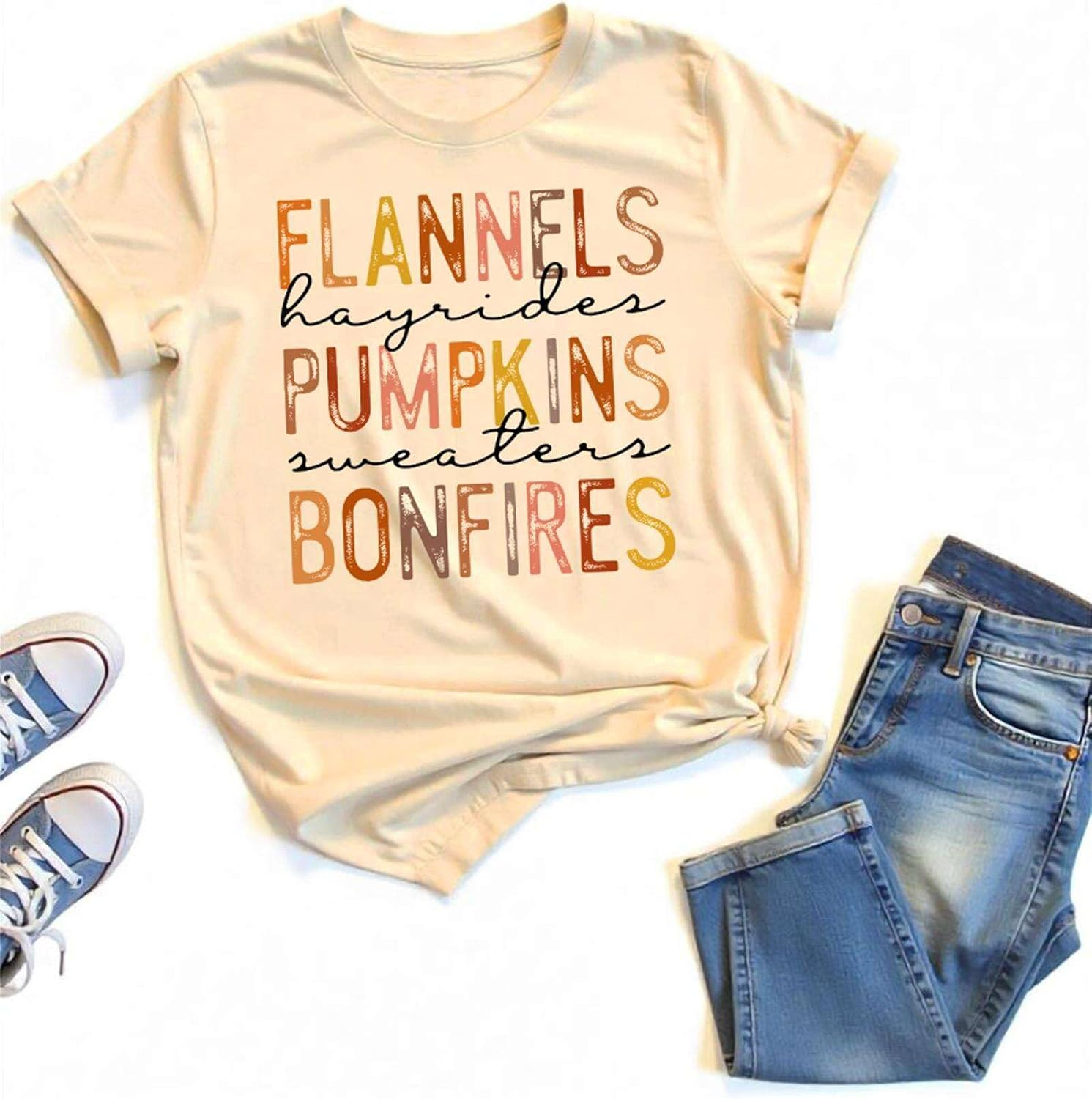 Fall Pumpkin Tree Autumn Thanksgiving T Shirt for Women