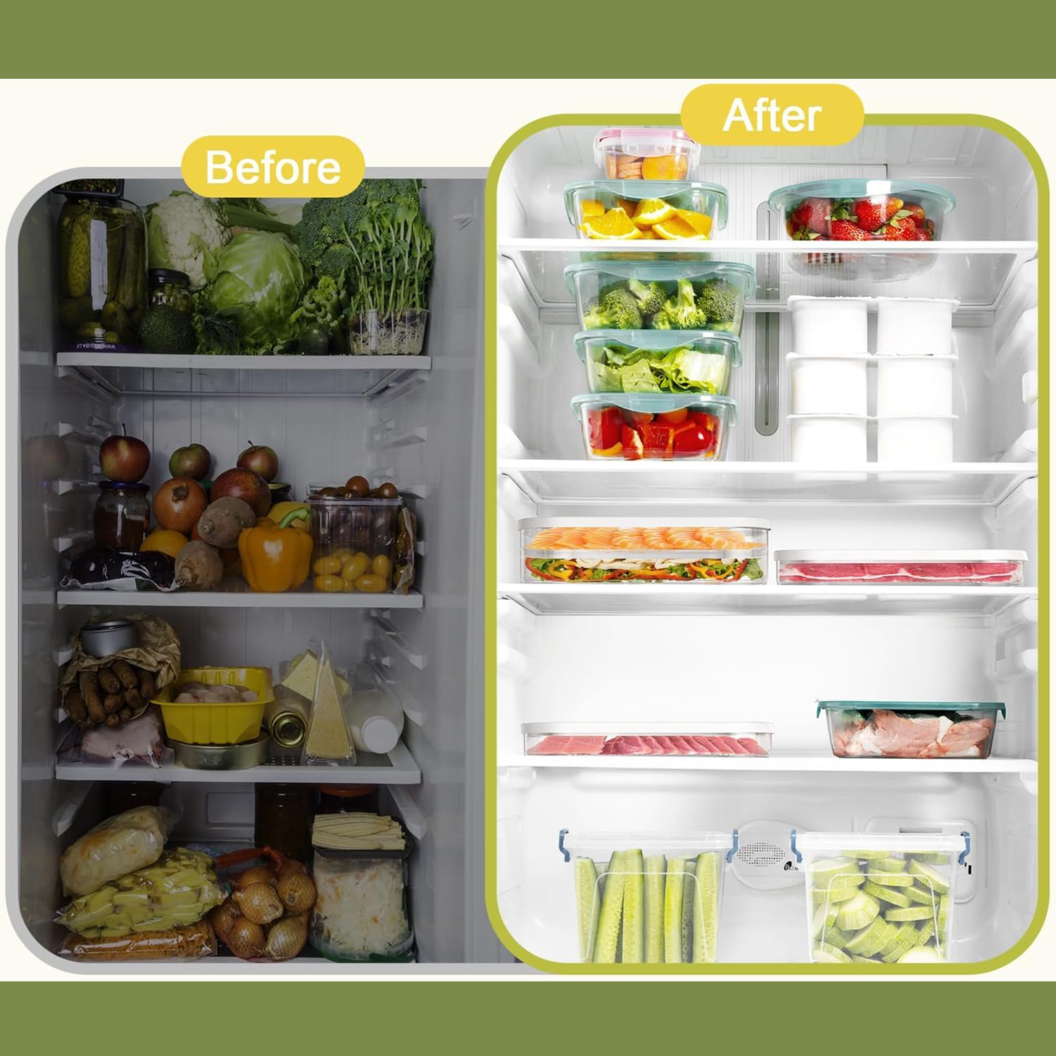 3 Layer Deli Meat Container for Fridge, Airtight Food Storage Containers 3-Piece Set, Stackable Containers for Meat, Deli & Leftovers, Leakproof Freezer, Dishwasher Safe image number 3