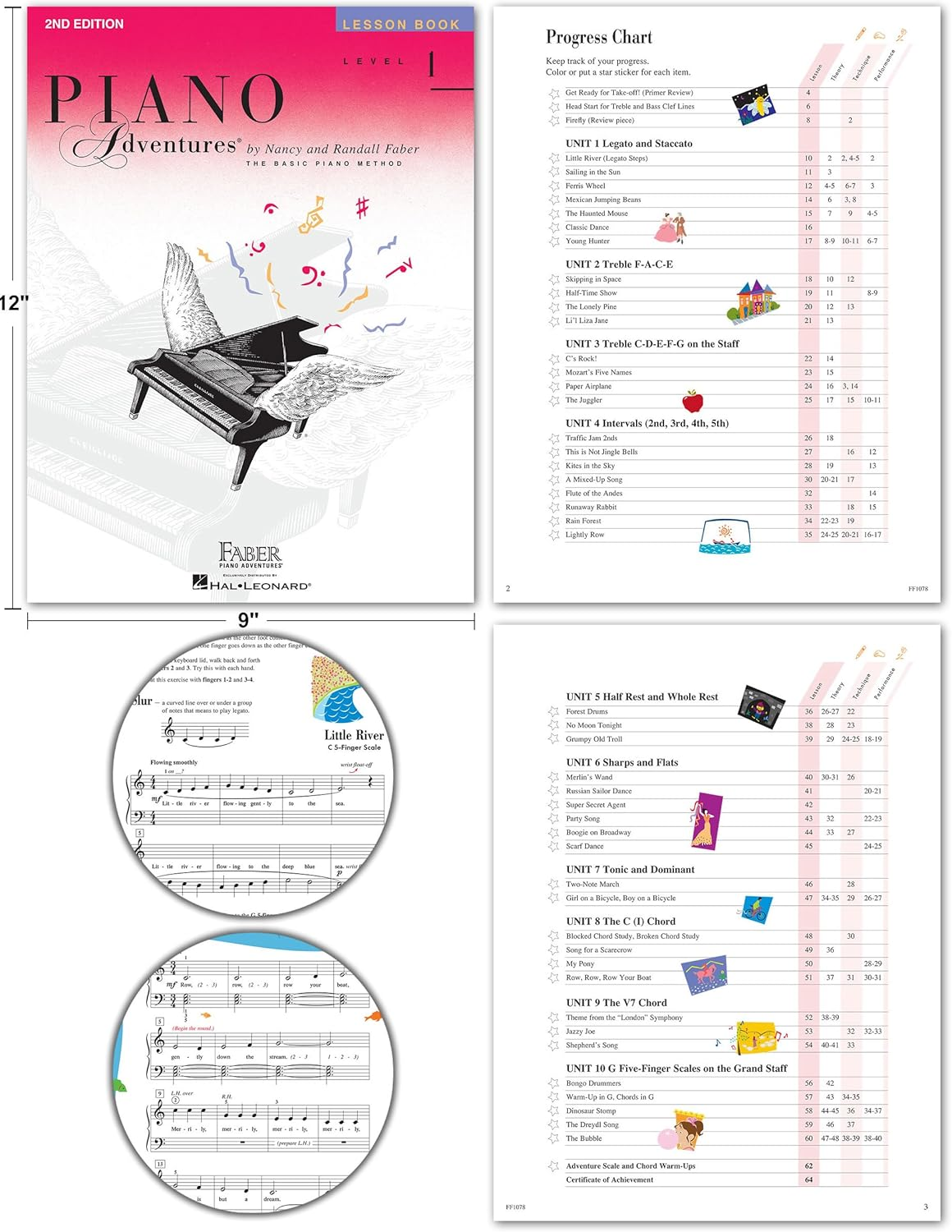Piano Adventures Level 1 2Nd Edition Learning Set by Nancy Faber - Lesson, Theory, Performance, Technique & Artistry Books & Juliet Music Piano Keys 88/61/54/49 Full Set Removable Sticker image number 3