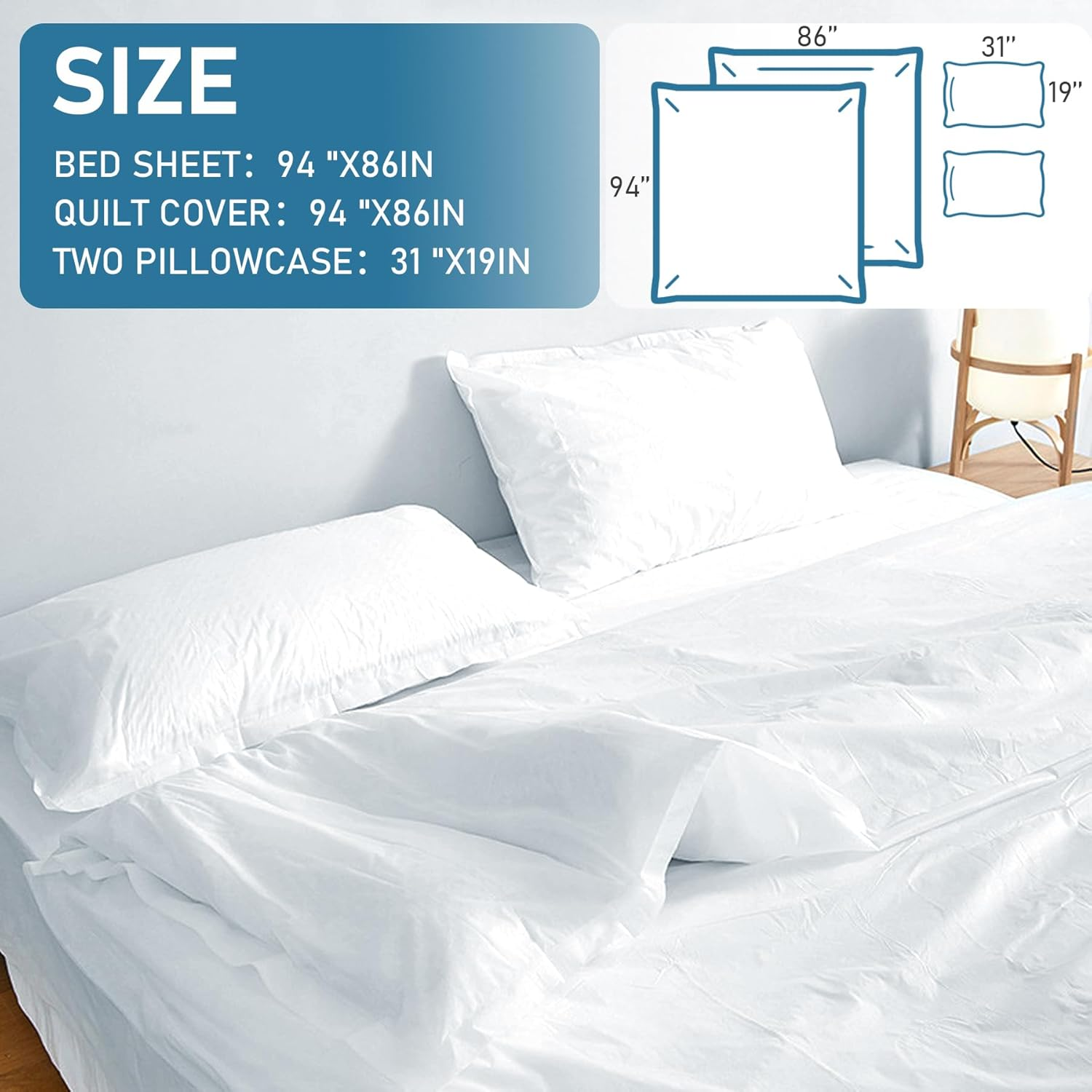 EKIND Disposable Sheet and Pillowcase Set, Hotel, Camping Portable 4 Pcs Double Bed Travel Hygiene Set, Soft, Eco-Friendly, Wash-Free Bedding Set. image number 3