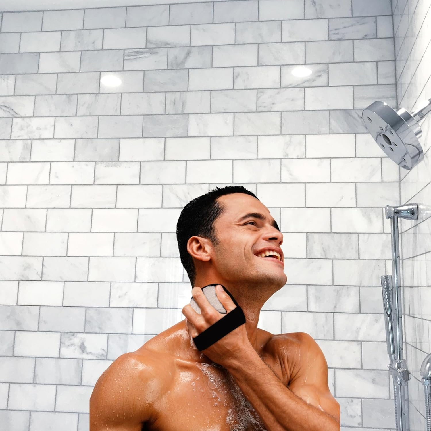 Rugged Natural Shower Loofah for Men - Tough Eco-Friendly Exfoliating Body Scrubbers, Durable & Gentle Terry Towel Cloth Pad for Manly Skin Care - Lufas, Luffa, Loufas Sponges