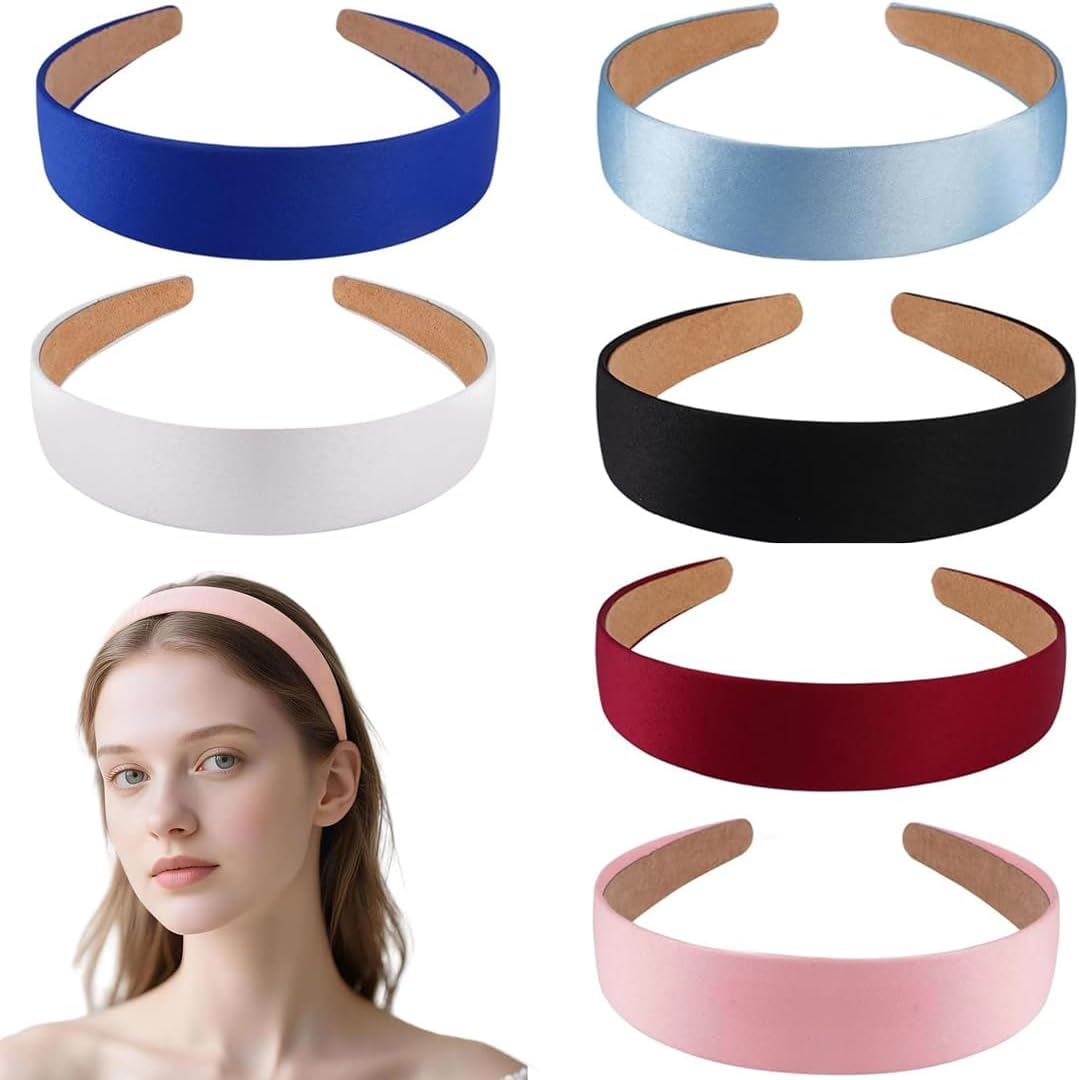 GXGM 6 Pieces Multicoloured Headband, Pure Colour Hair Bands, Fashion Headband for Women, Girls Comfortable, Simple, Elegant, for Women and Girls image number 1