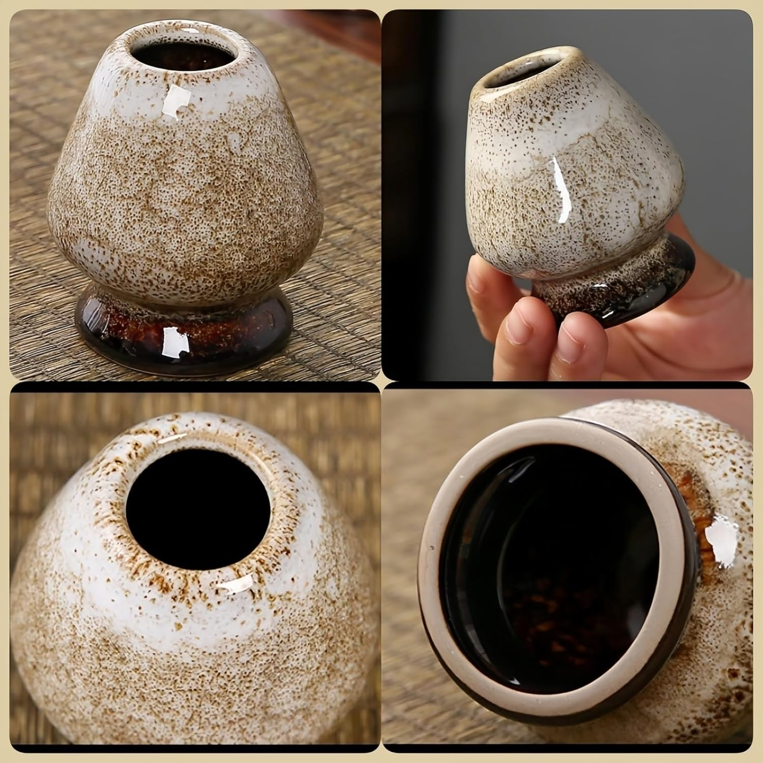 Matcha Whisk Set 9Pcs Matcha Bowl Sets Matcha Tea Bowl Bamboo Matcha Whisk Matcha Scoop Whisk Holder Scoop Holder Tea Cup Stainless Steel Tea Scoop Sifter Tea Cloth, Japanese Matcha Tea Kit image number 2