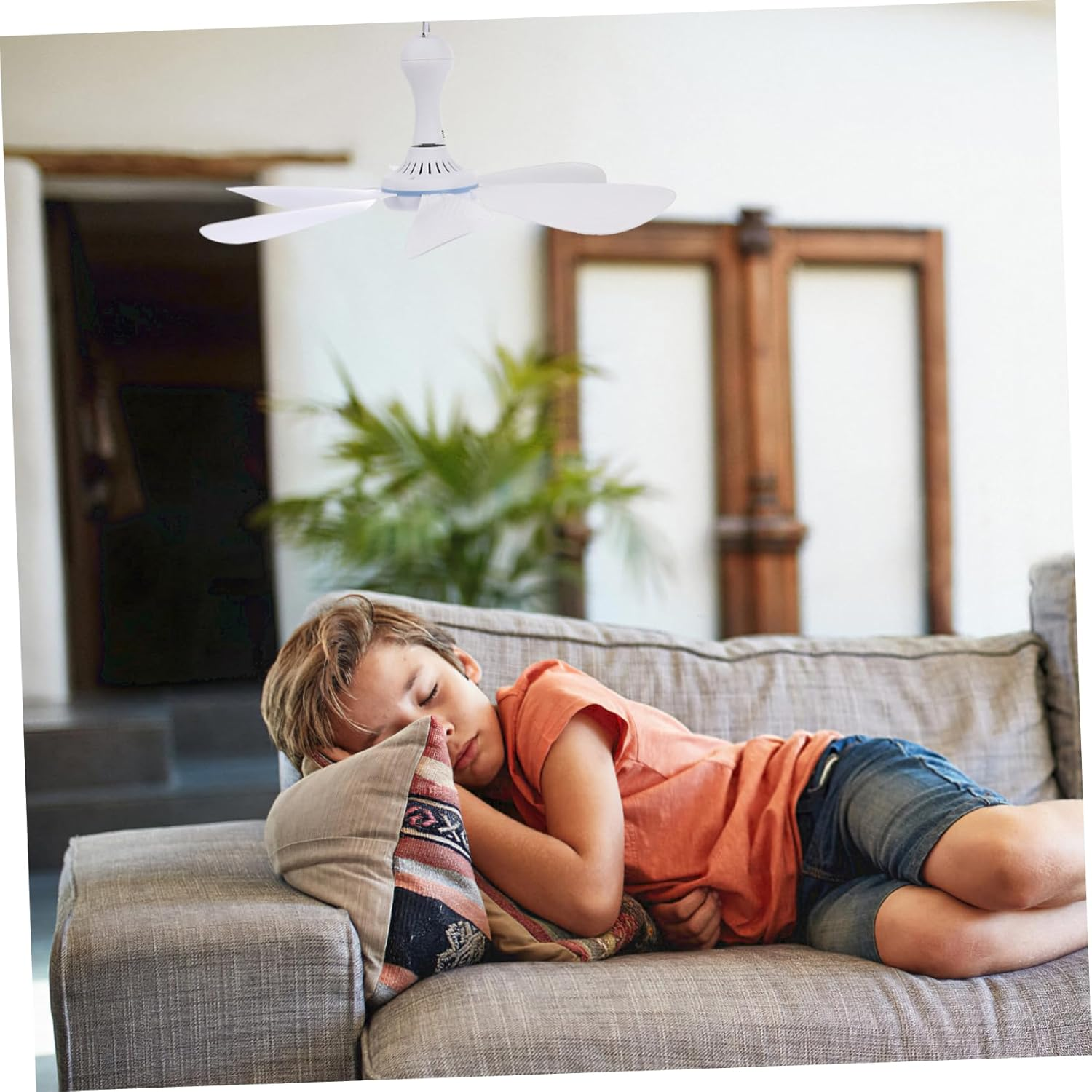 Levemolo 1 Set Portable USB Ceiling Fan for Camping Lightweight Hanging Tent Fan Design USB Rechargeable for Home Office Outdoor Use Excellent Cooling image number 6