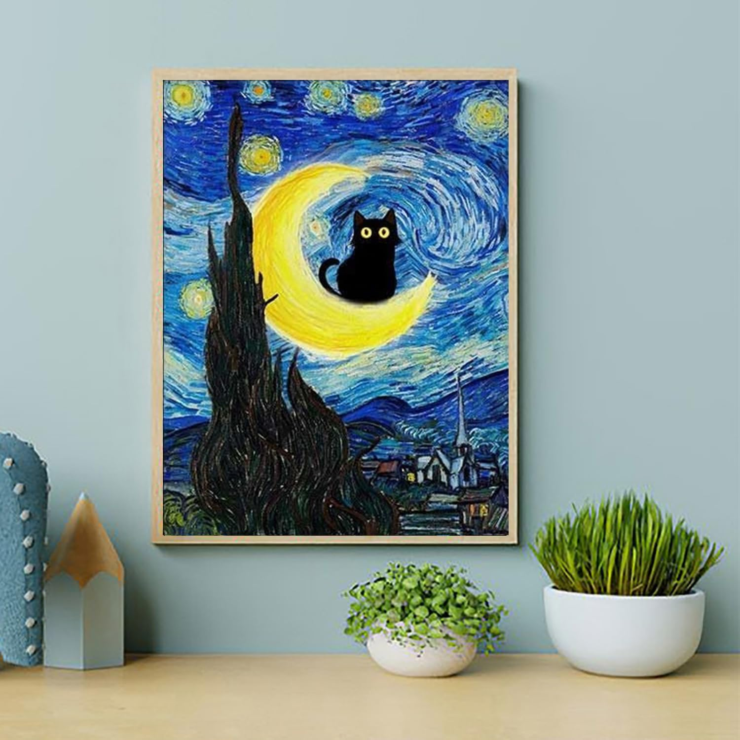 Adult Digital Paint Painting-4 Pieces,Adult Beginner Oil Painting Paint Press Digital Kit,Diy Frameless Beginner Oil Painting-Matisse Van Gogh Kit for Gifts and Home Wall Decoration 19.5&times;15.6Inch