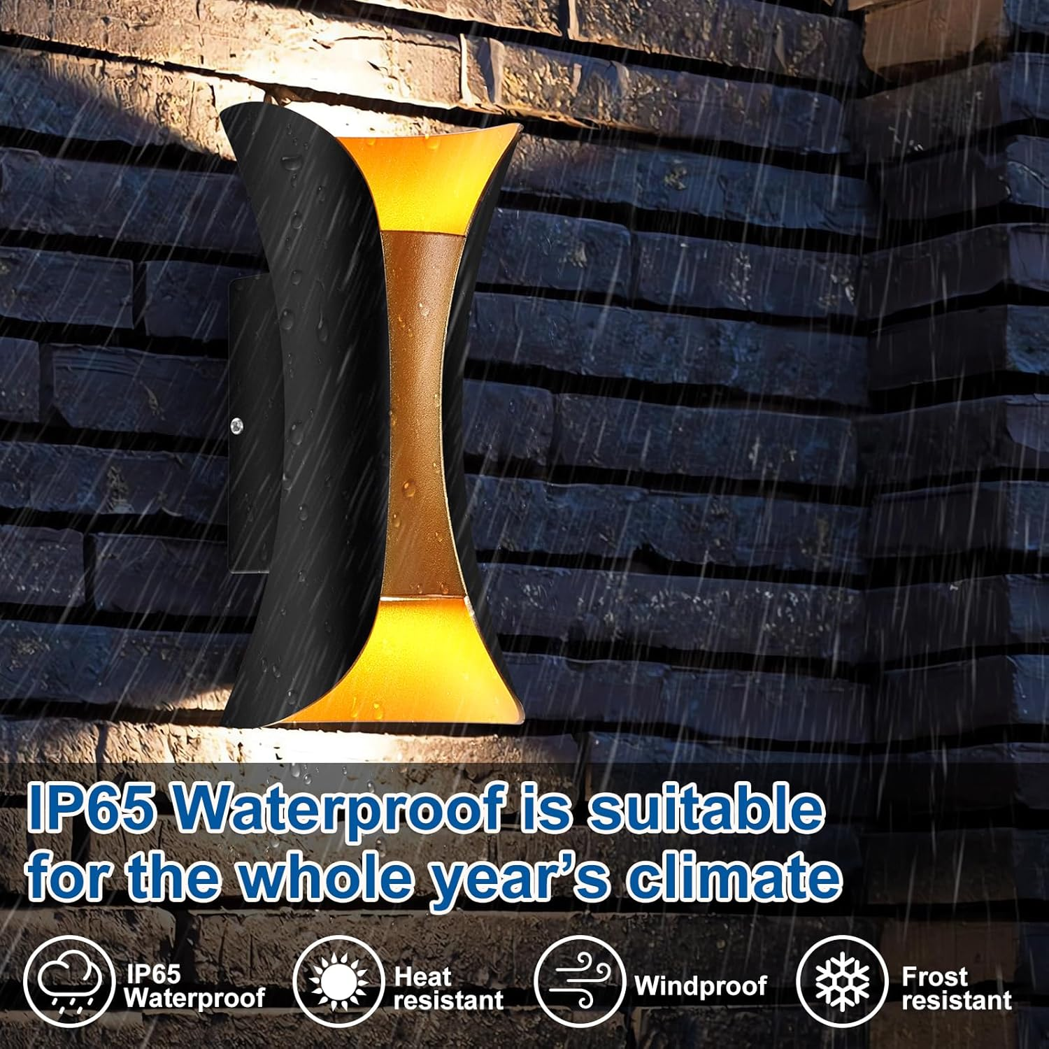 Modern LED Outdoor Wall Lamp 10W 3000K,Warm White LED up down Wall Light Waterproof Exterior Lights Fixture Suitable for Yards,Doorways,Garden,Pathway image number 4