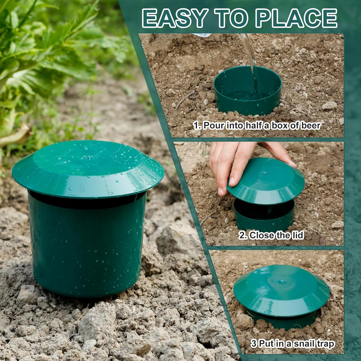 Beer Slug Snail Traps Kit, Portable Easy to Use Catching Slug House, Versatile Safe Plastic Snail Trapper, Growing Protection, for Snails and Slugs Snails Catcher