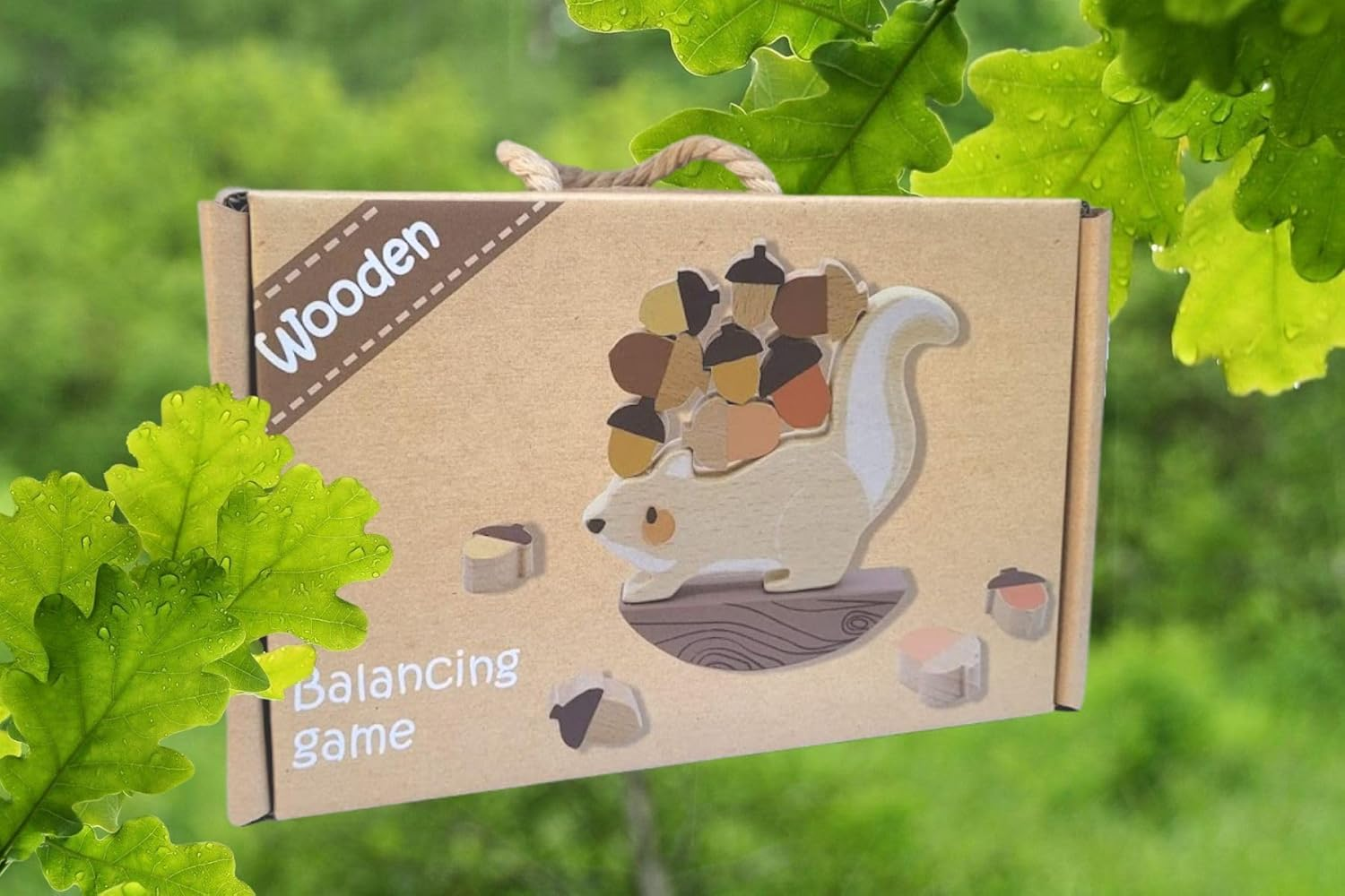 Kaper Kidz Wooden Squirrel Balancing Game - Educational Wood Toy for Kids image number 2