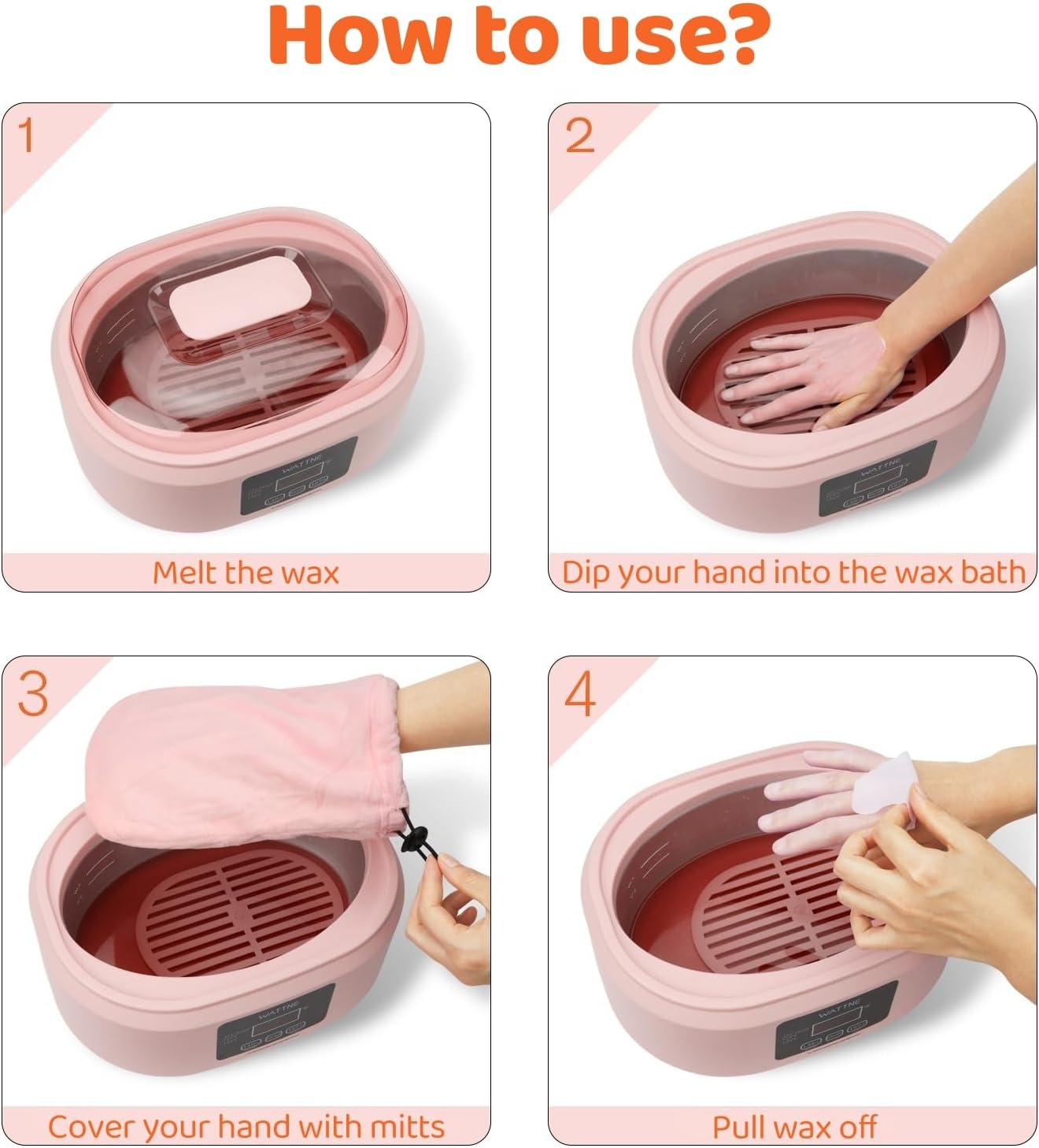 WATTNE Paraffin Wax Refills - 4.4 Lbs Use in Paraffin Wax Machine for Hand and Feet,Relieve Stiff Muscles and Pain, Deeply Hydrates Skin (Peach) image number 4