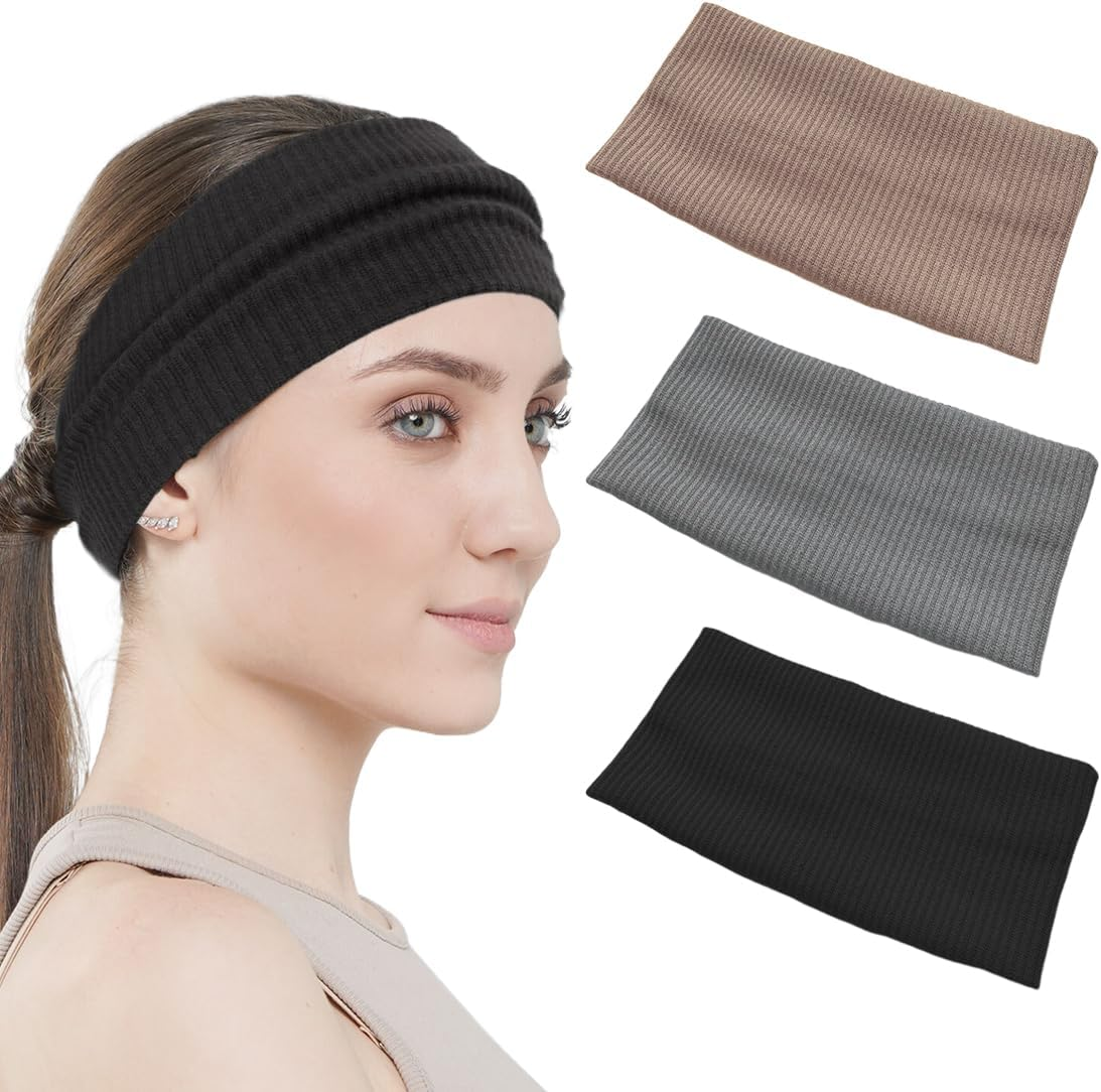 JEYORZY Pack of 3 Hair Bands, Women'S Headbands, Sports Elastic Hair Bands, Women'S Soft Headbands, Non-Slip Headbands, Exercise, Gym, Yoga, Running, Hair Band image number 4