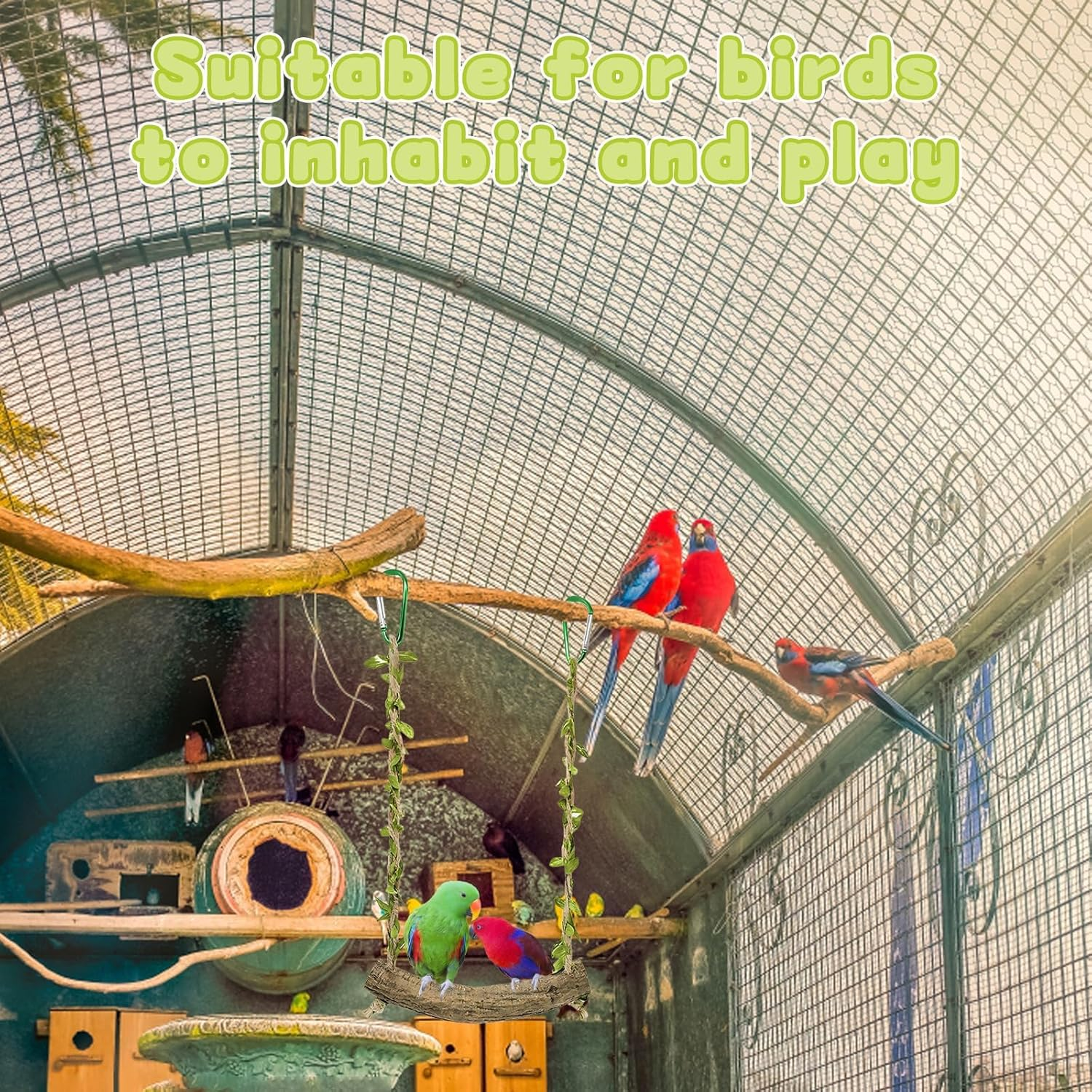 Budgie Toy, Bird Toy for Cages, Perch for Budgies and Small Birds, Bird Cage Accessories to Enrich the Environment image number 5