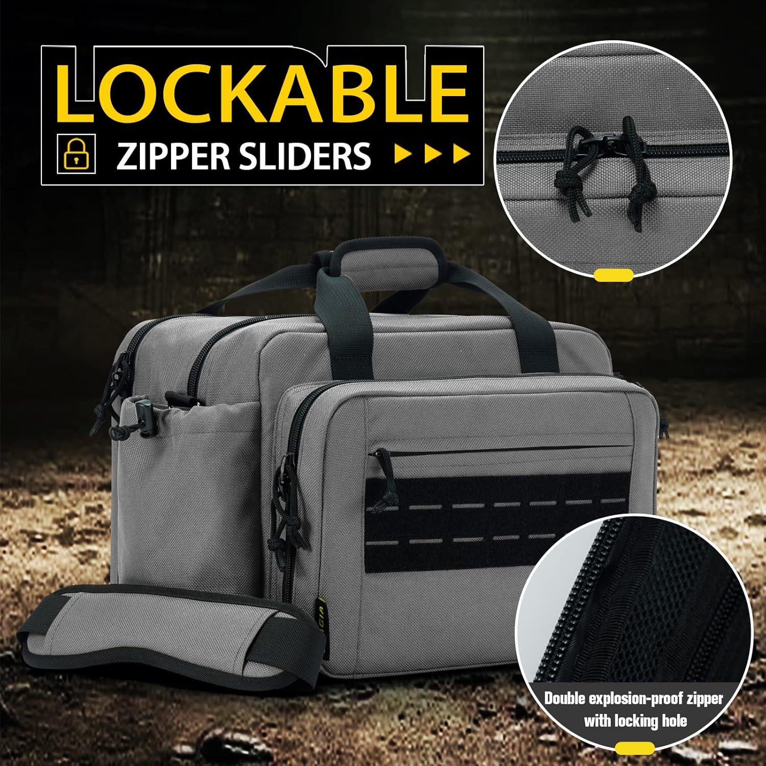 VEAGIA Range Bag,Pistol Case,Gun Range Bags for Handguns and Ammo Pouch 2 Pistols Soft Carrying Shooting Bag - Army Green 1.0 image number 6