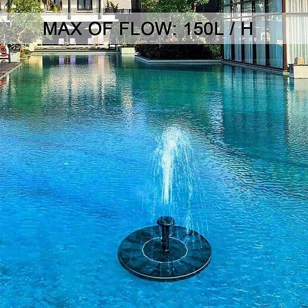Solar Fountain Pump,Solar Bird Bath Fountain Pump with 4 Nozzle, Floating Solar Powered Water Fountain Pump for Bird Bath, Garden, Pond, Pool, Outdoor, Aquarium image number 3