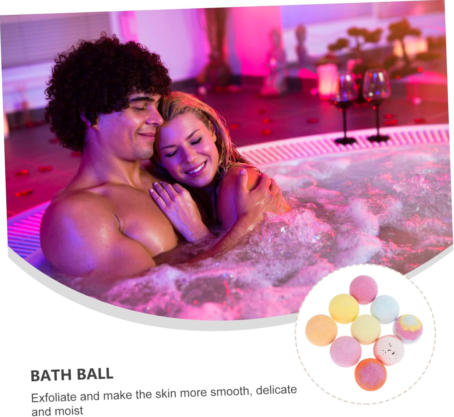 TOVINANNA 9Pcs Essential Oil Bath Bomb Balls Boys and Girls Bubble for Women Smooth Skin image number 2