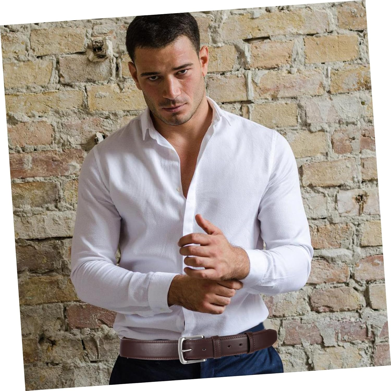 CALLARON Travel Money Belt with Hidden Zipper Pocket, Secure Pu Leather Waist Wallet Belt for Men, Anti-Theft Travel Waistband for Storing Valuables and Cash, Brown image number 6