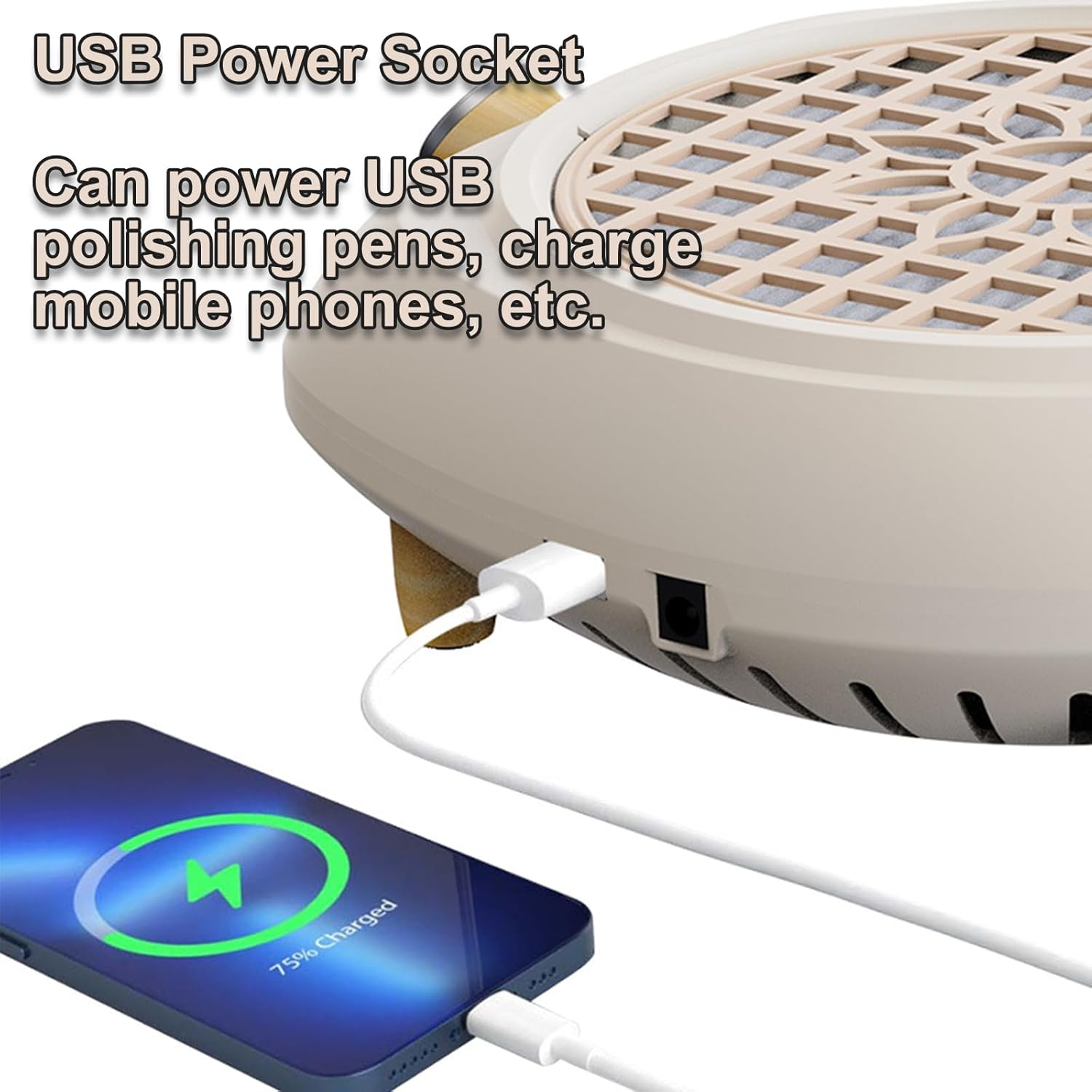 Bouzaak round Nail Dust Collector Compact Nail Dust Fan for Home Salon Use