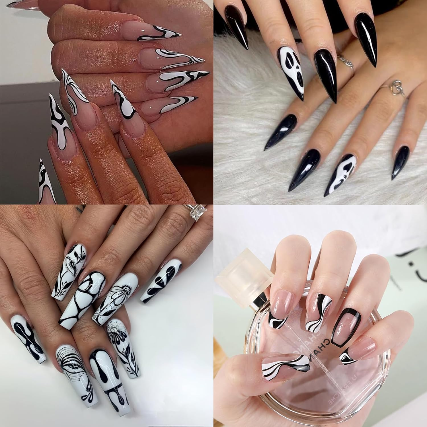 3PCS Fast Drying Fine Tip Nail Art Pens - White Nail Polish French Tip for DIY Decoration, Fine Point Manicure Pens, Quick Dry Formula for Dot & Line, Manicure Stamping Tools (White Black) image number 3