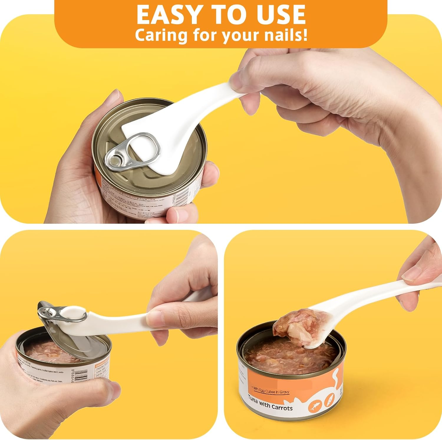 Pet Food Can Lids, Universal Size Can Covers for Dog and Cat Cans, Silicone Cat Food Top with Sunflower Shape One Fit 3 Standard, Multifunctional Pet Can Opener Can Spoons (2 Pieces) image number 2