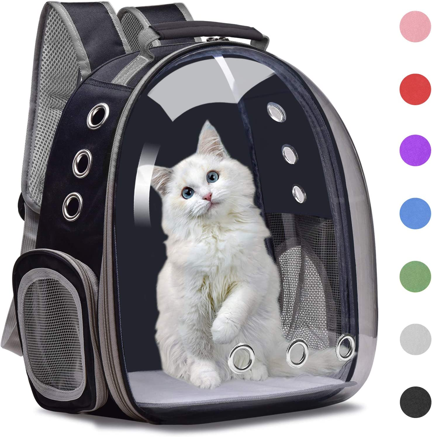 Henkelion Cat Backpack Carrier Bubble Carrying Bag, Small Dog Backpack Carrier for Small Medium Dogs Cats, Space Capsule Pet Carrier Dog Hiking Backpack, Airline Approved Travel Carrier - Grey
