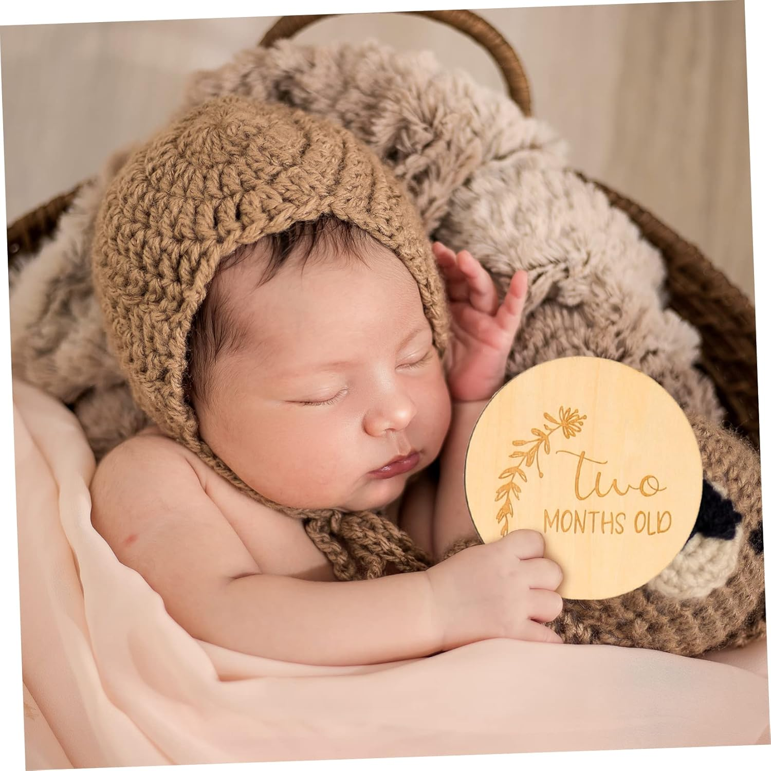 14Pcs Milestone Wood Cards Wooden Monthly Milestone Sign for Newborn Home Decor Shower image number 2