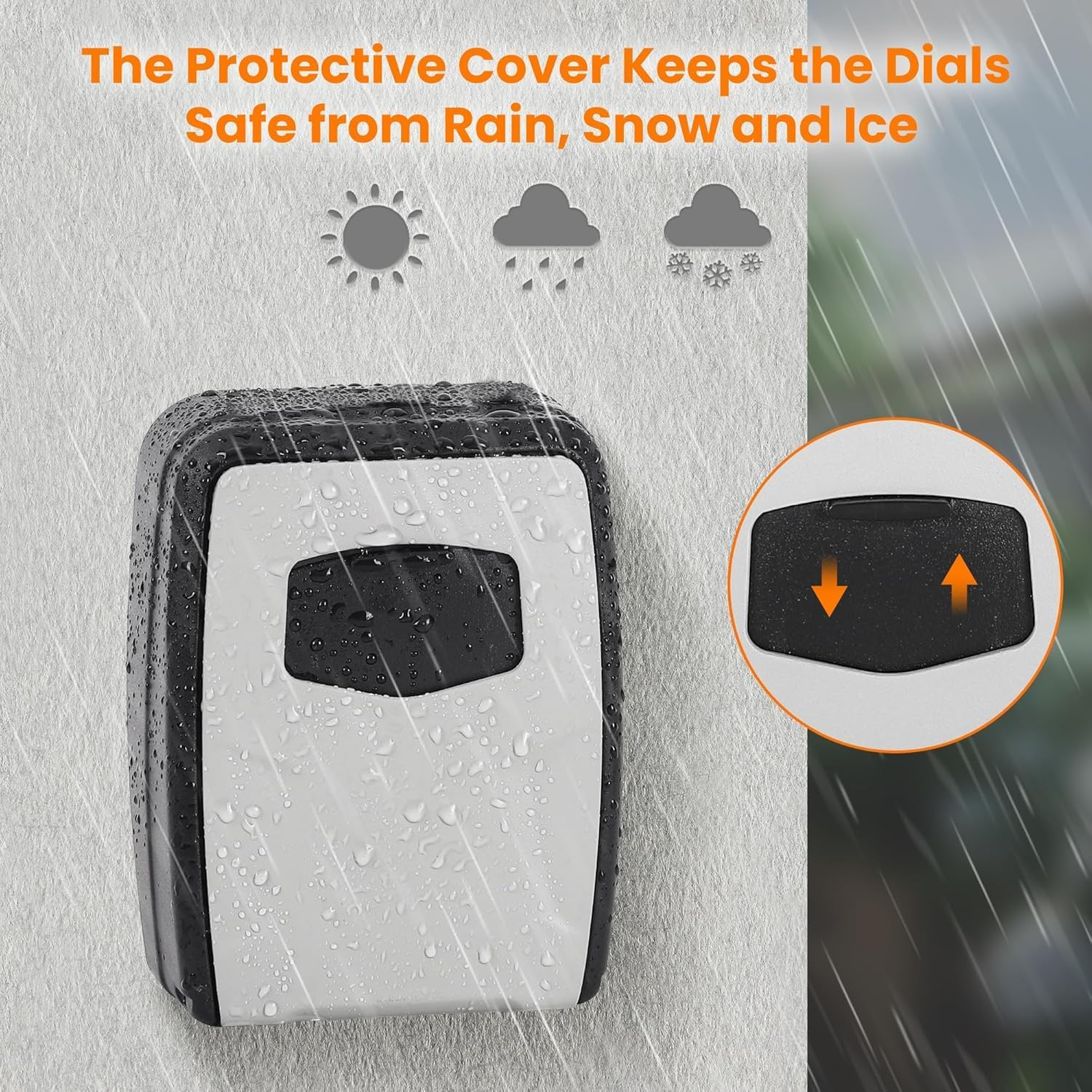 H HOME-MART Lock Box,Wall Mount Key Lock Box for outside House Keys,Portable Key Safe Combination Lockbox with Resettable Code for outside Outdoor Home Office image number 4