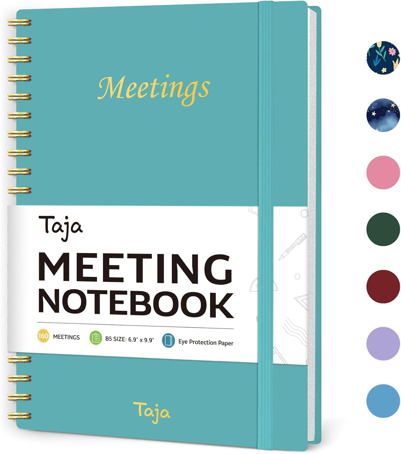 Meeting Notebook for Work Organization - Work Planner Notebook with Action Items, Agenda Planner for Note Taking, 160Pages (6.9" X 9.9") Project Planner for Men & Women - Pink