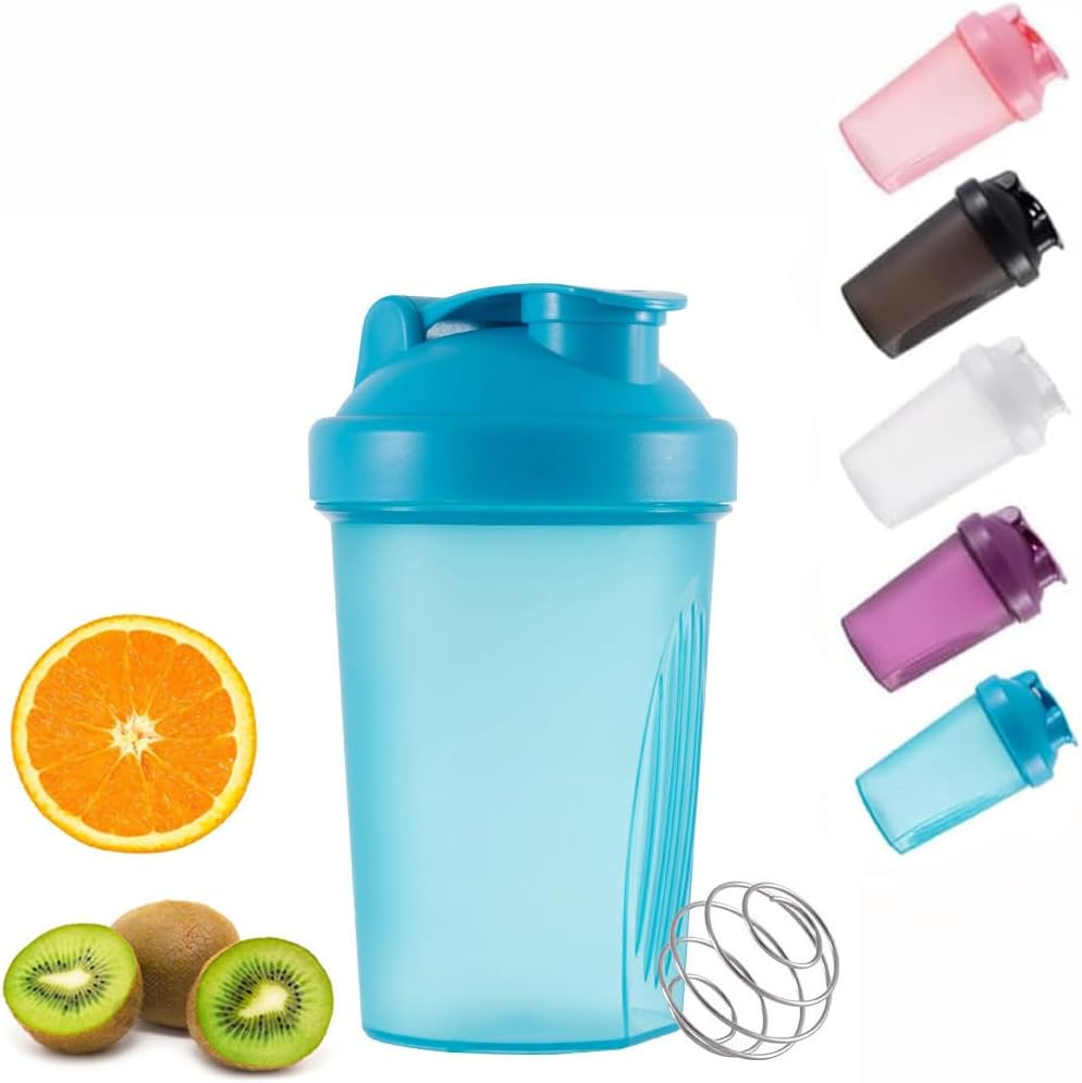 Zukent Protein Shaker Bottle with Stainless Steel Mixing Ball, Shaker for Protein Shakes, Protein & Supplement Shaker Bottle, BPA Free, Dehp-Free, Leakproof, for Fitness Sports Gym - 400Ml (Purple)