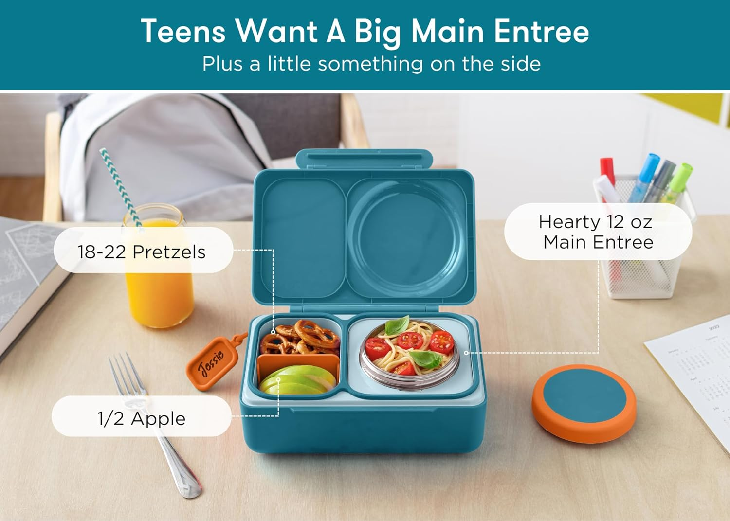 Omie Omiebox up Hot & Cold Bento Box - Teal Green image number 3