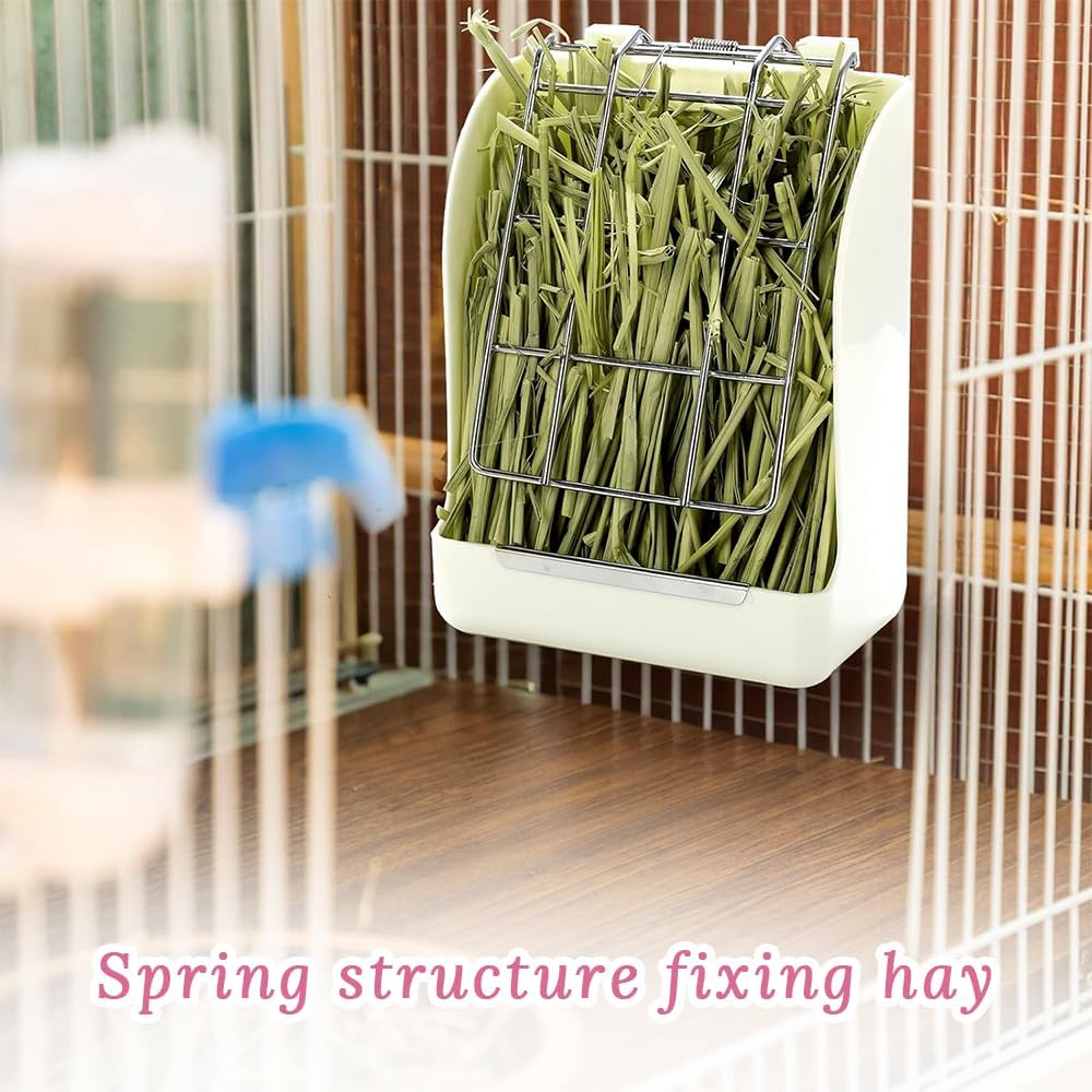 2-Piece Set of Rabbit and Guinea Pig Hay Feeders, Rabbit Hay Rack, Plastic Food Bowl, Hay Food Box, Small Animal Feeder for Rabbits, Guinea Pigs, Chinchillas