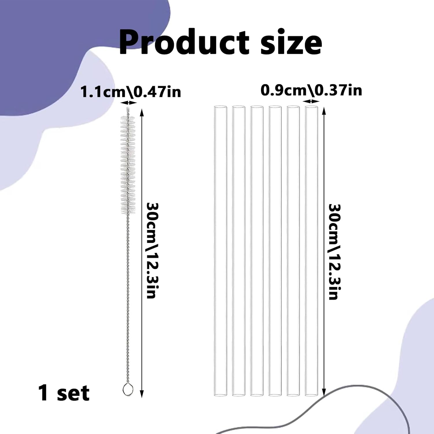 Stanley Replacement Straws, 6Pcs Stanley Cup Straws with 1Pcs Straw Cleaning Brush Compatible with Stanley 14/20/30/40 Oz Cup Reusable Plastic Straws Stanley Cup Accessories image number 5