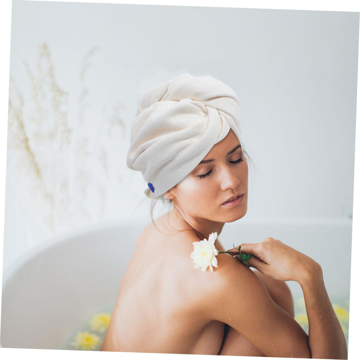 FRCOLOR 2Pcs Hair Drying Hat Microfiber Hair Towel Wrap Soft Bonnet for Women Fast Drying image number 1