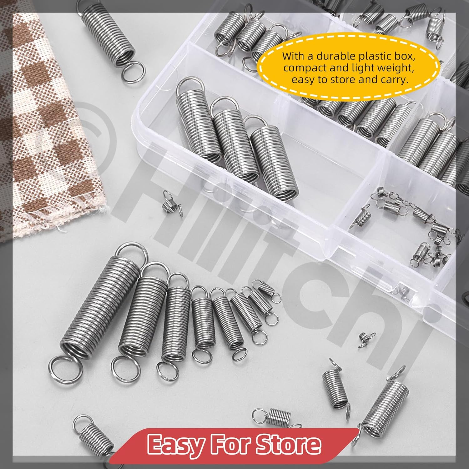 Hilitchi 96Pcs 15 Sizes Extension Spring Assortment Kit Extension Spring Stainless Steel Springs Assorted Size Small Springs Compression Tension Springs for Repairs Maintenance image number 5