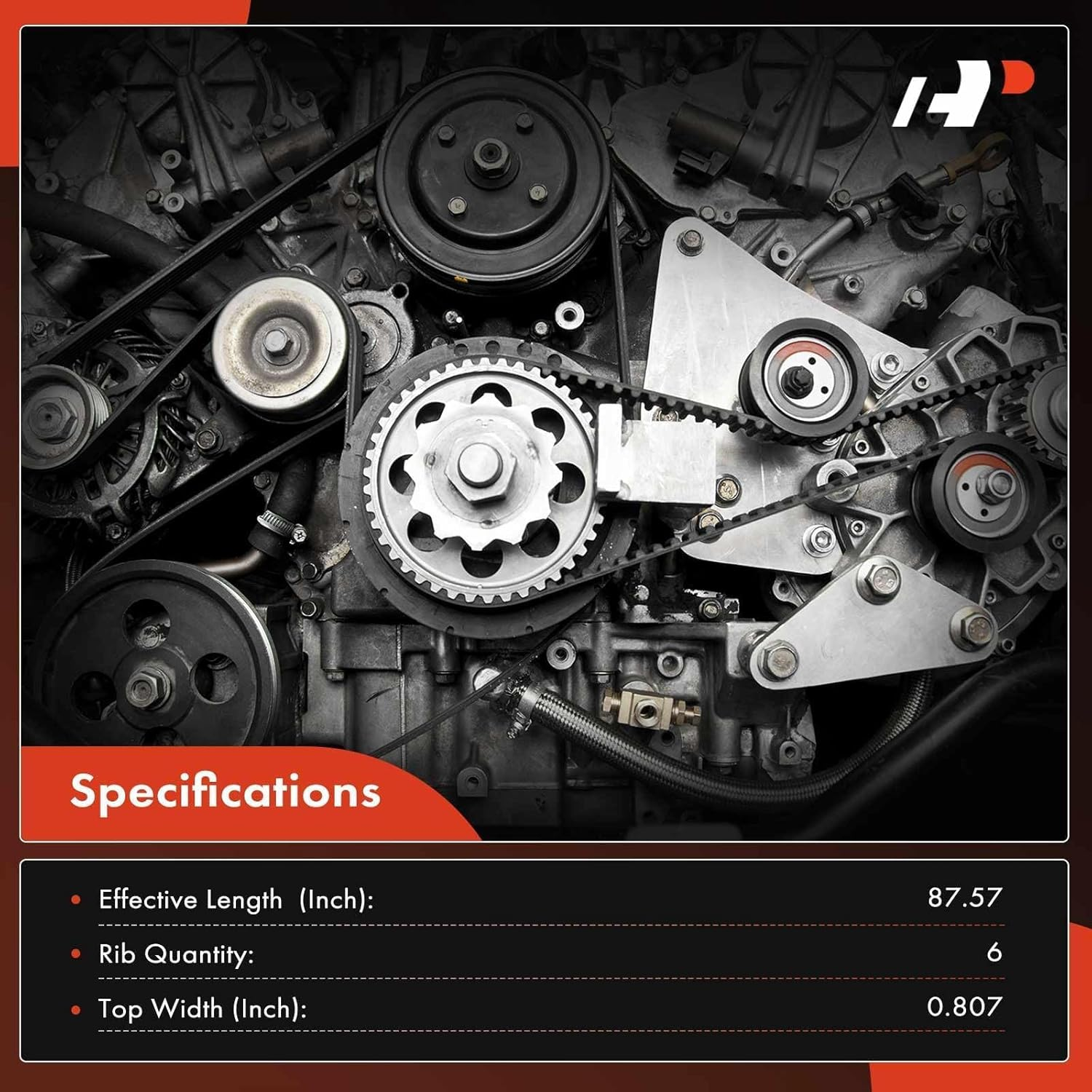 A-Premium Engine Serpentine Drive Belt Compatible with Jeep Wrangler 2012-2017, Wrangler JK & Mercedes-Benz C280, GLK350, GLE350, GLE400, ML350 & Chevrolet P30 & GMC P3500 & Mitsubishi Raider image number 6