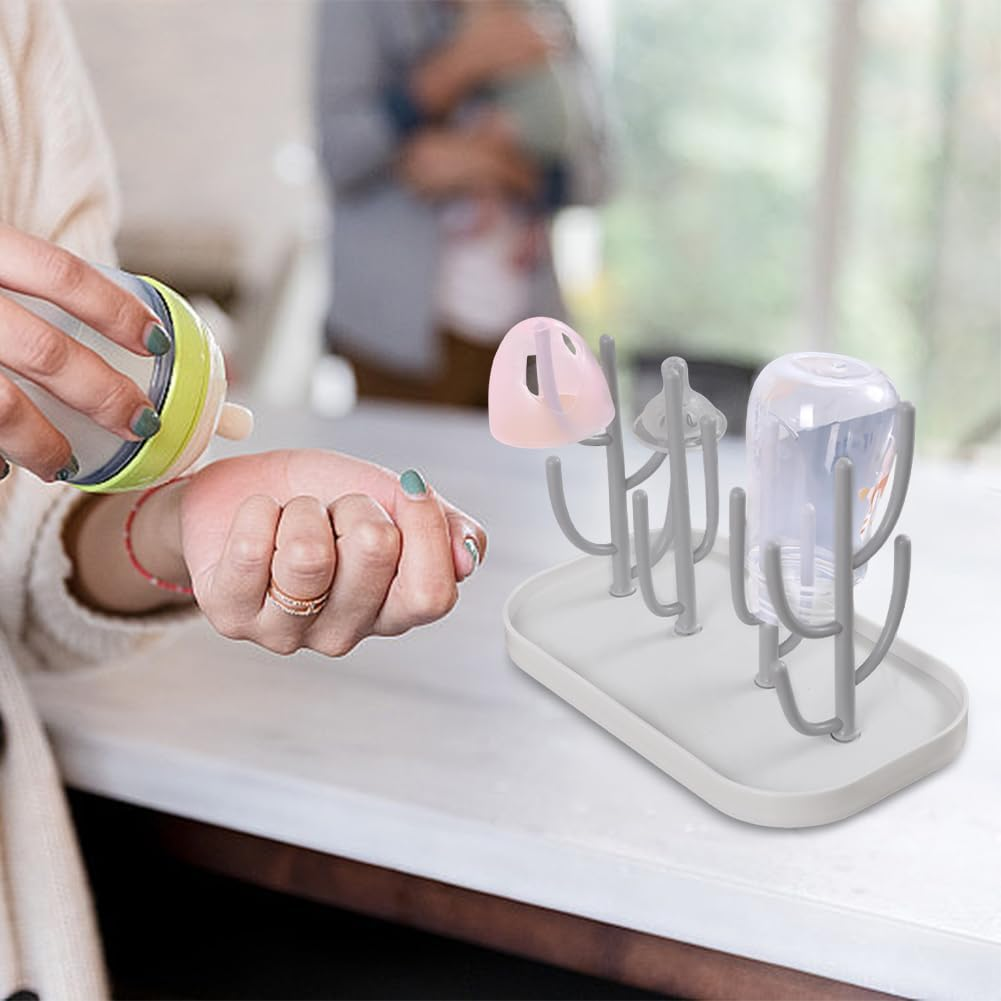 Baby Bottle Drying Rack with Base,Creative Tree Branch Baby Bottle Bottle Accessories,Dryer Holder for Bottles Teats Cups image number 1