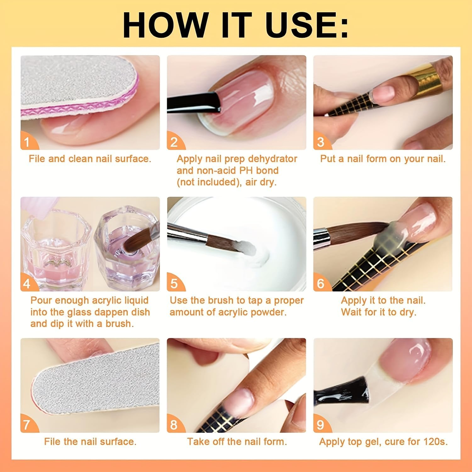 Acrylic Powder Long-Lasting 15G (Nude) Professional Acrylic Nail Powder System for Acrylic Nails Extension 3D Nail Art Polymer Powder - White image number 2