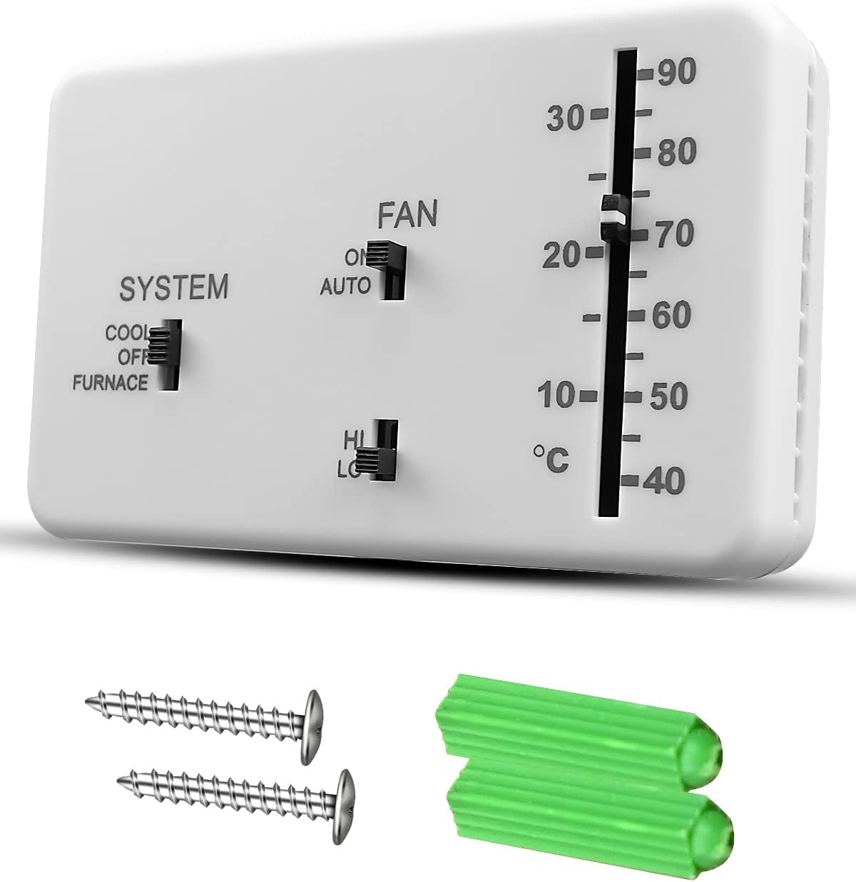 RV Thermostat RV Analog Thermostat Fit for Dometic (Cool Only/Furnace), Replace 3106995.032, 12VDC White image number 5