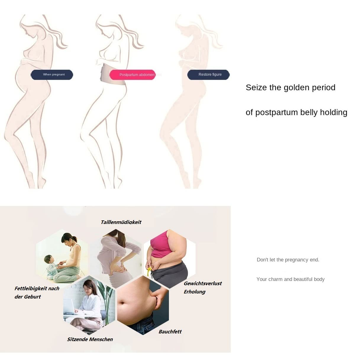 Abdominal Belt after Birth, Postpartum Belt for Women, Cesarean Section Belly Strap, Corset Abdominal Control Women'S Belly Band after Surgery (Black, One Size)