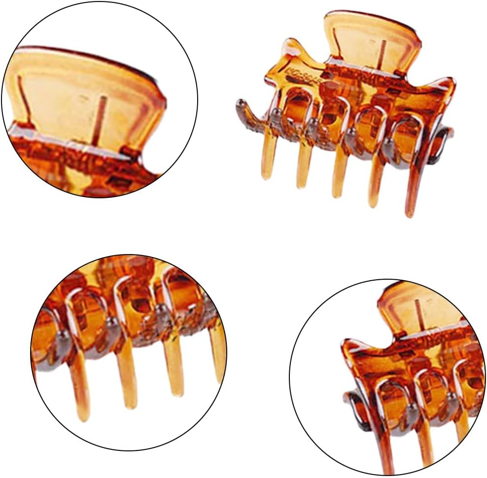 LYQNIHOB 12 Pieces Small Plastic Hair Clips for Women - Medium Size - Perfect Hair Styling Accessories - Hair Clips Set - Coffee Black Mini Hair Clips image number 3