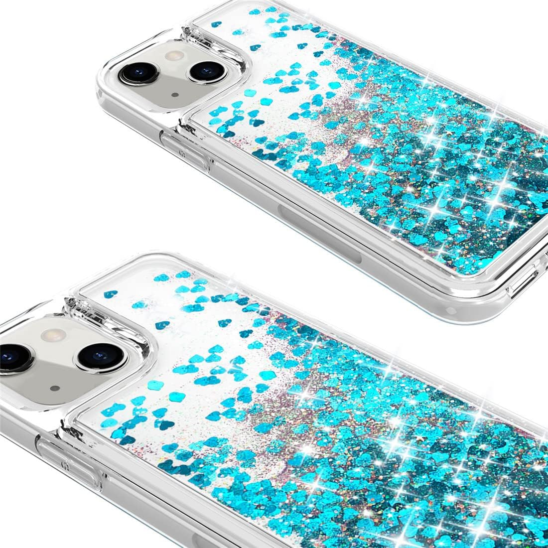 WORLDMOM for Iphone 14 Case,Bling Moving Liquid Floating Sparkle Colorful Glitter Waterfall TPU Protective Case for Iphone 14 [6.1 Inch 2022], Blue - Blue image number 6