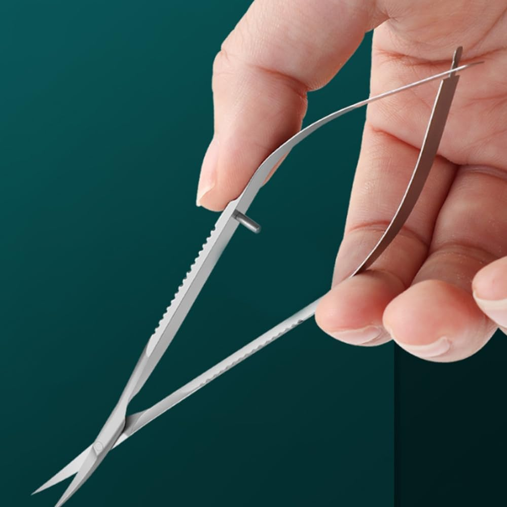 Curved Stainless Steel Embroidery Scissors with Spring, Thread Snips, Craft Trimming (Multicolor)