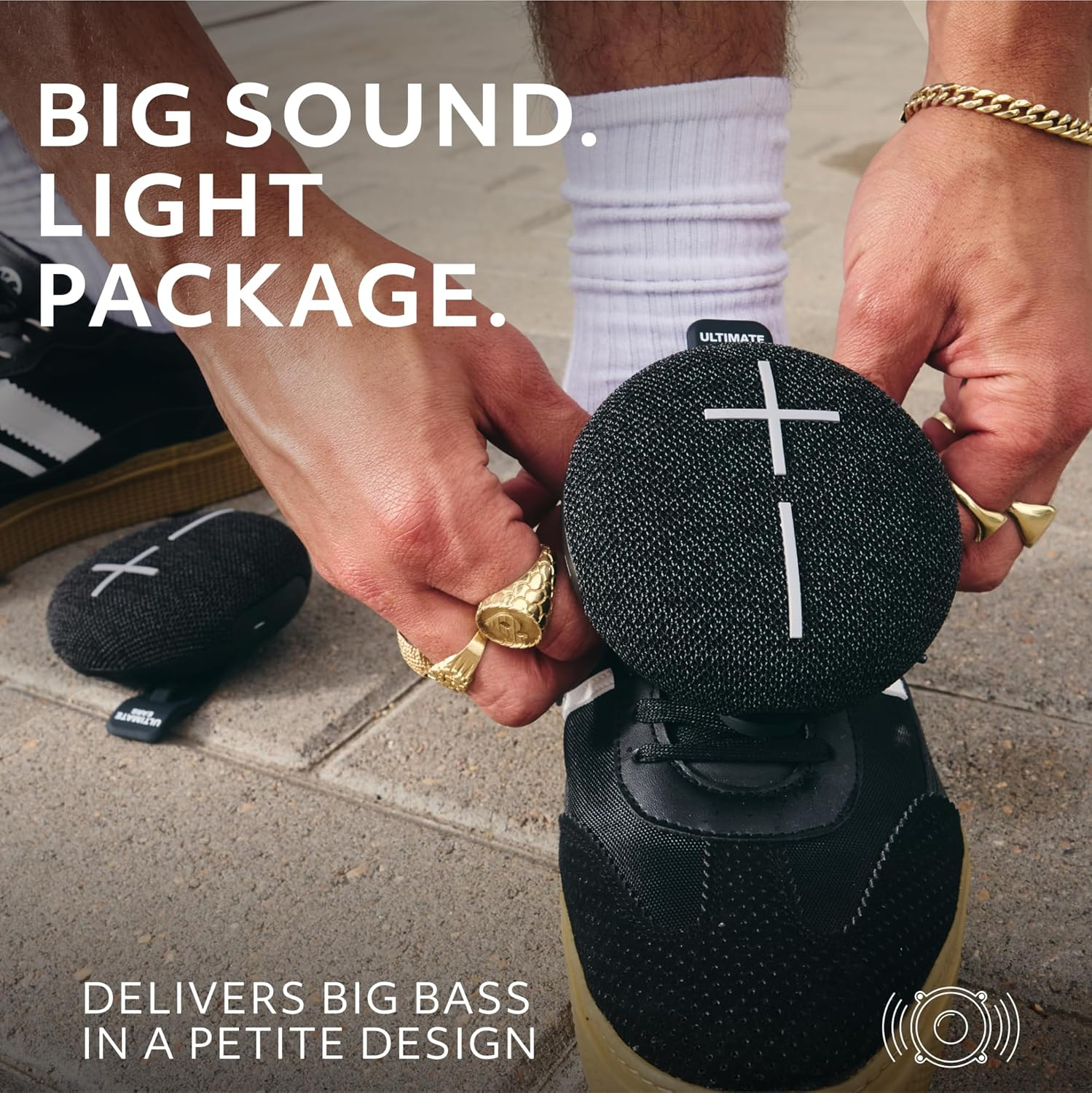 ULTIMATE EARS MINIROLL Ultra-Portable Waterproof Bluetooth Speaker, Big Bass, IP67 Dustproof, 40 M (131 Ft) Range - Black - Grey image number 7