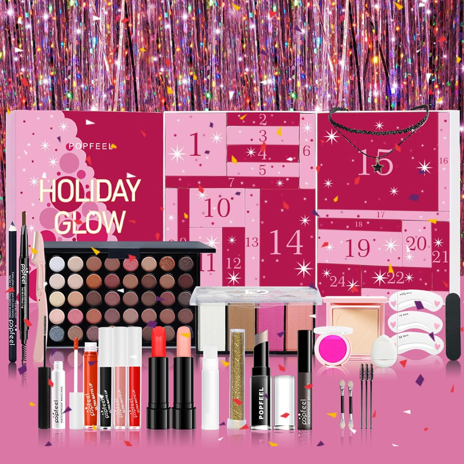 Dynaeuty Makeup Advent Calendar 2025, Christmas 24 Days Countdown Calendar Makeup Gift Set, Christmas Individual Gift Box Calendar for Women Full Kit - 01 image number 6